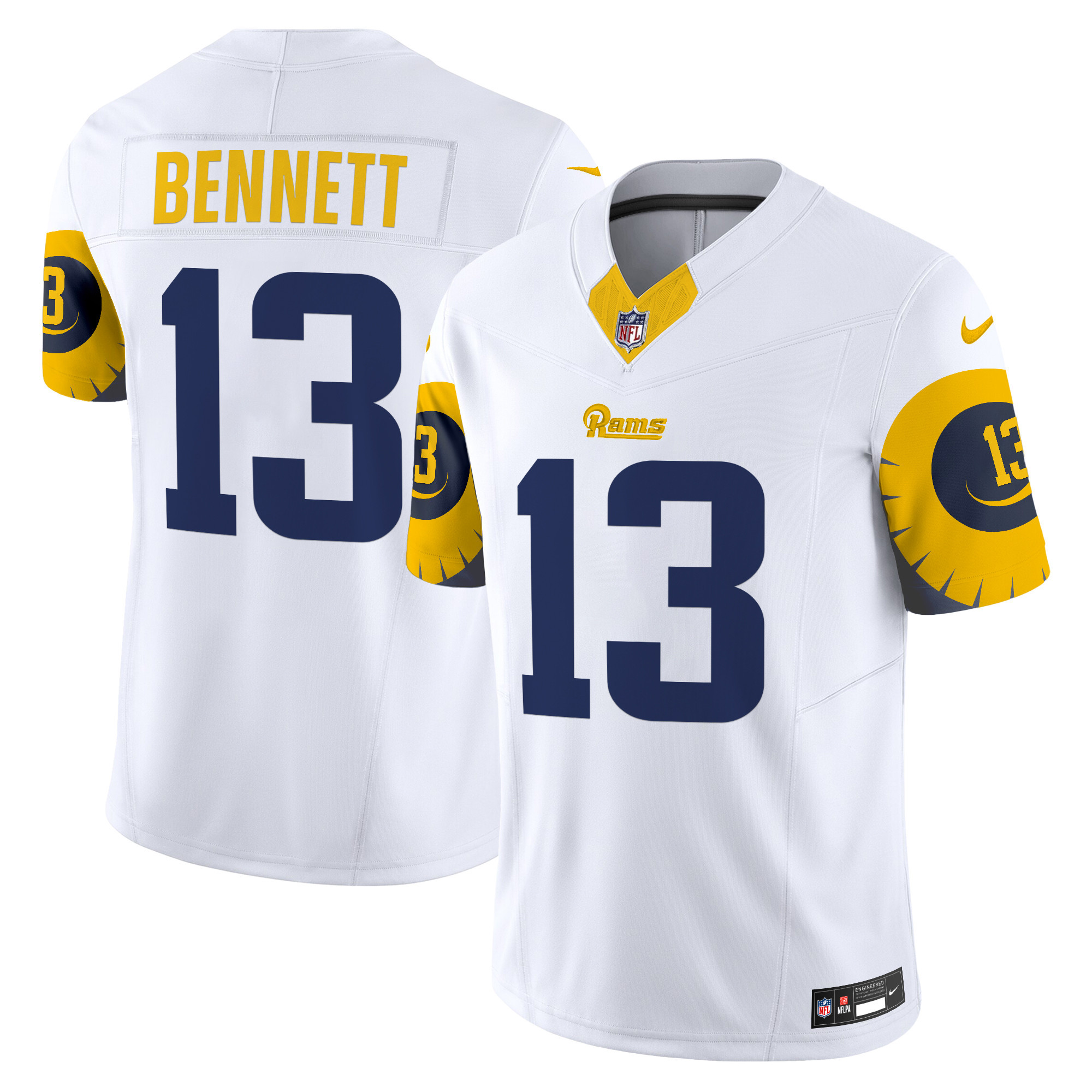 Men's Stetson Bennett Los Angeles Rams Special Vapor Limited White Jersey - All Stitched