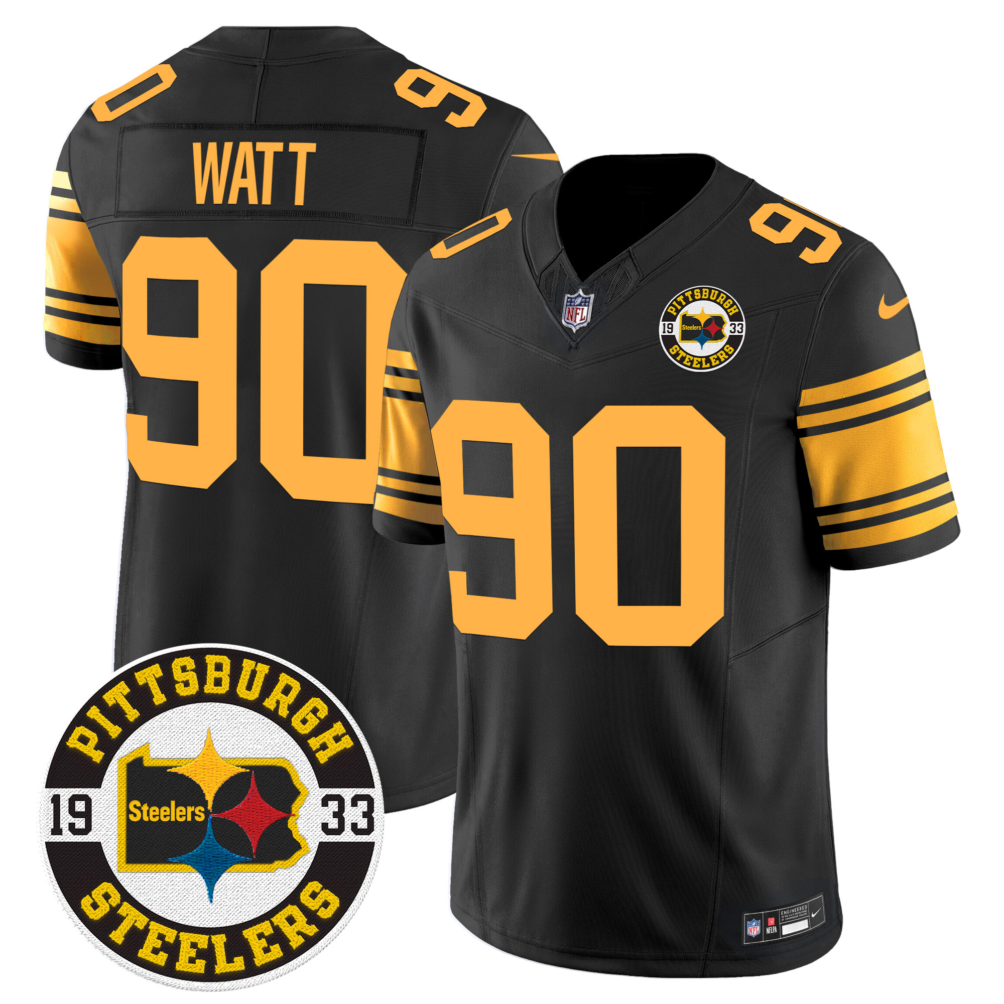Men's T. J. Watt Pittsburgh Steelers 2024 Vapor Limited Color Rush Jersey - All Stitched