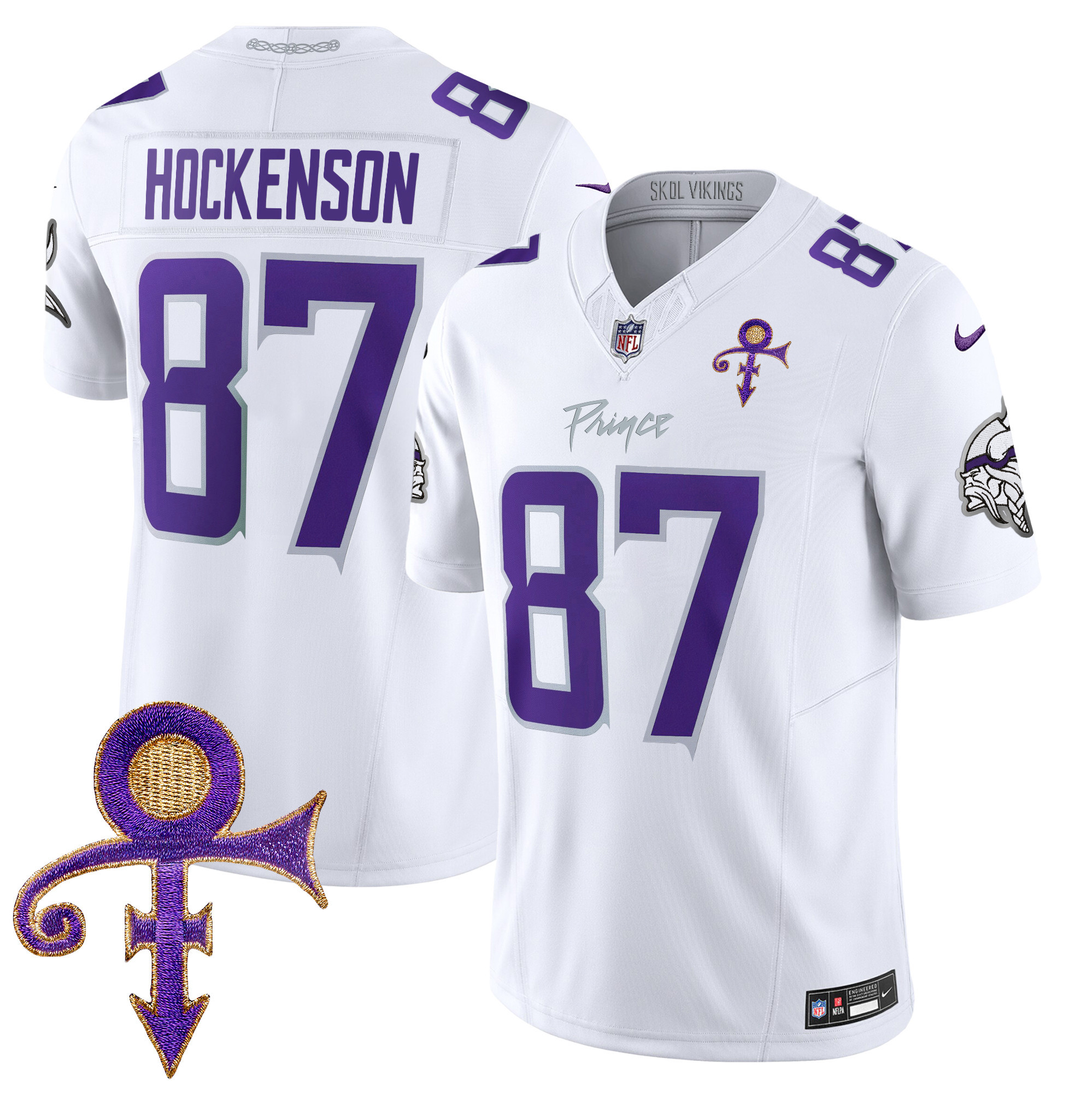 Men's T.J. Hockenson Minnesota Vikings 2024 Prince Vapor Limited White Limited Jersey - All Stitched
