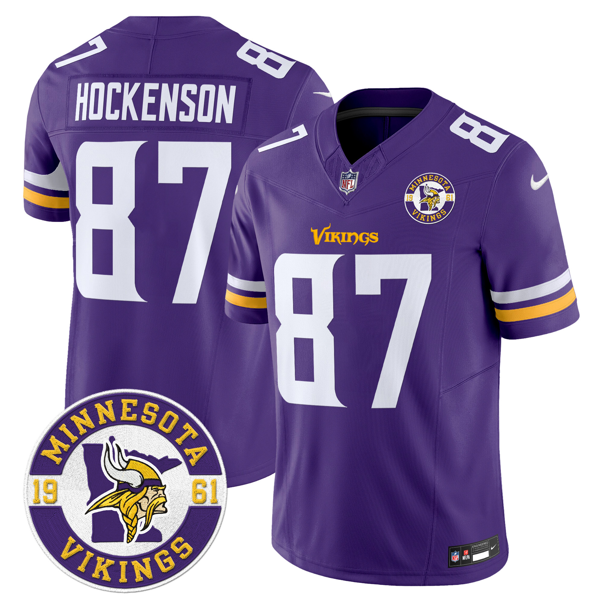 Men's T.J. Hockenson Minnesota Vikings 2024 Vapor Limited Purple Jersey - All Stitched