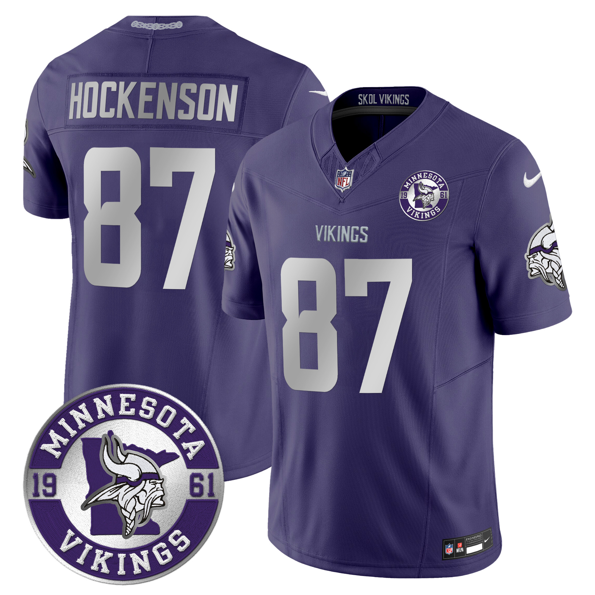 Men's T.J. Hockenson Minnesota Vikings 2024 Vapor Limited Purple Jersey - All Stitched