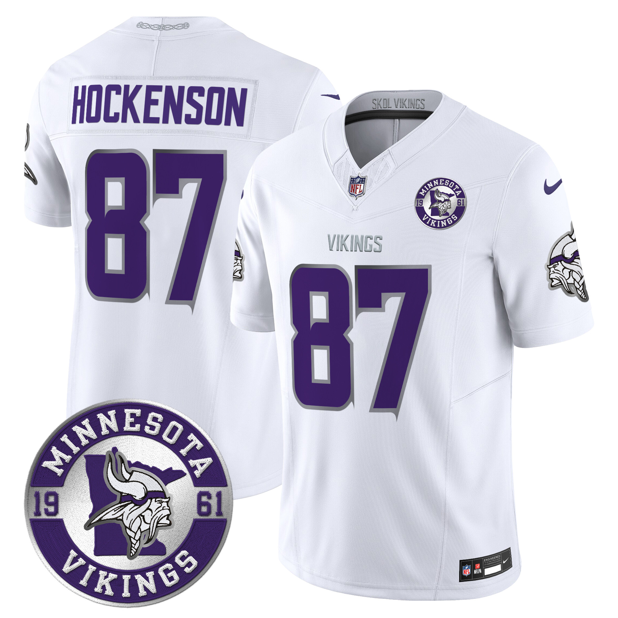Men's T.J. Hockenson Minnesota Vikings 2024 Vapor Limited Winter Warrior Jersey - All Stitched