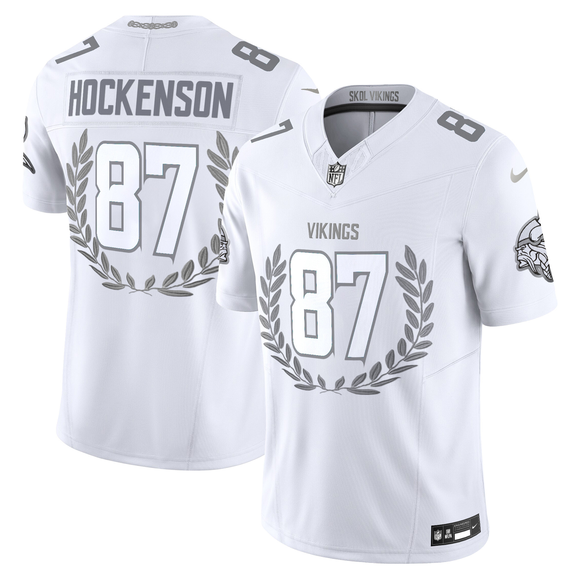 Men's T.J. Hockenson Minnesota Vikings Platinum MVP Vapor Limited Jersey - All Stitched