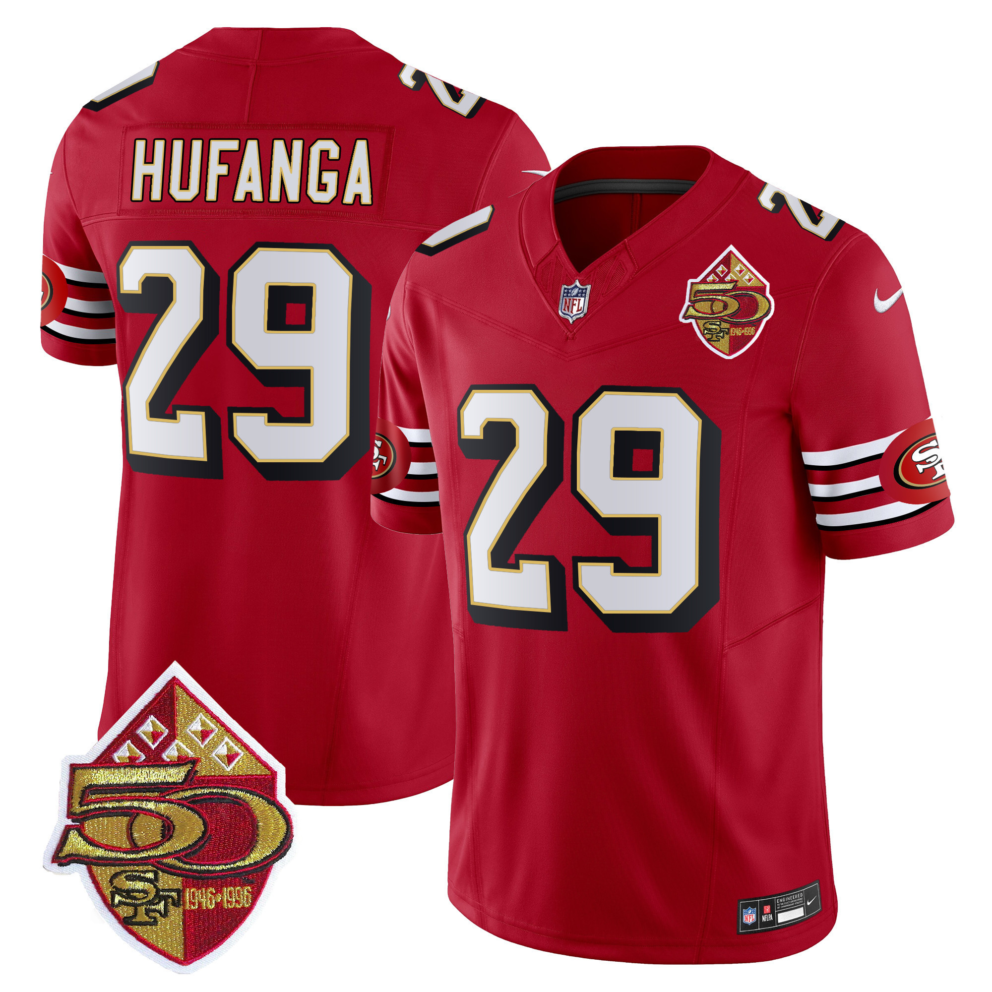 Men's Talanoa Hufanga San Francisco 49ers 1996 Throwback Vapor Limited Red Jersey - All Stitched