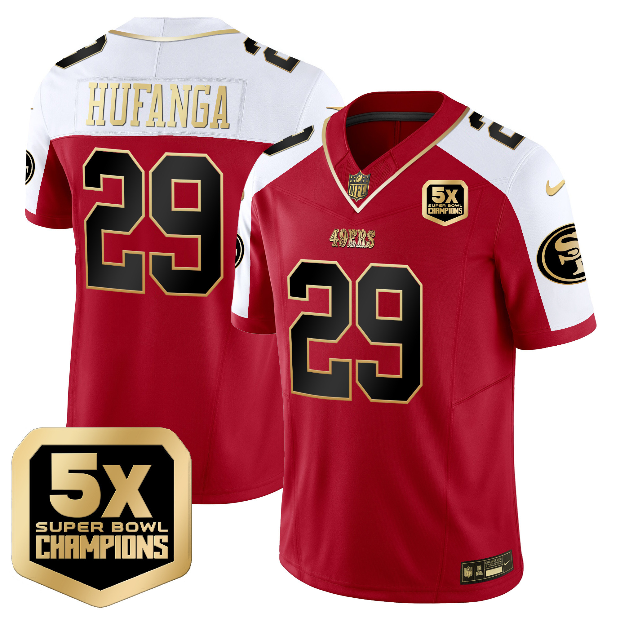 Men's Talanoa Hufanga San Francisco 49ers 5x Super Bowl Champions Vapor Limited Alternate Jersey - All Stitched