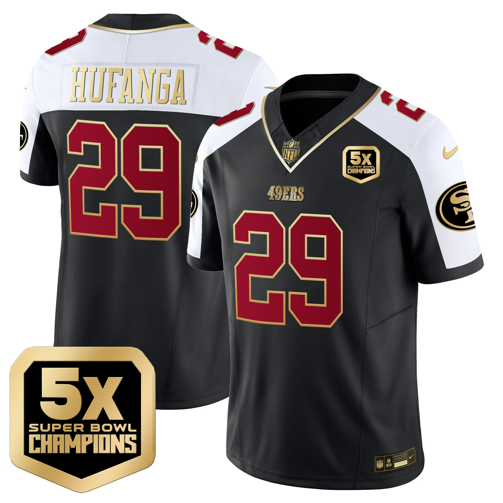 Men's Talanoa Hufanga San Francisco 49ers 5x Super Bowl Champions Vapor Limited Black Alternate Jersey - All Stitched