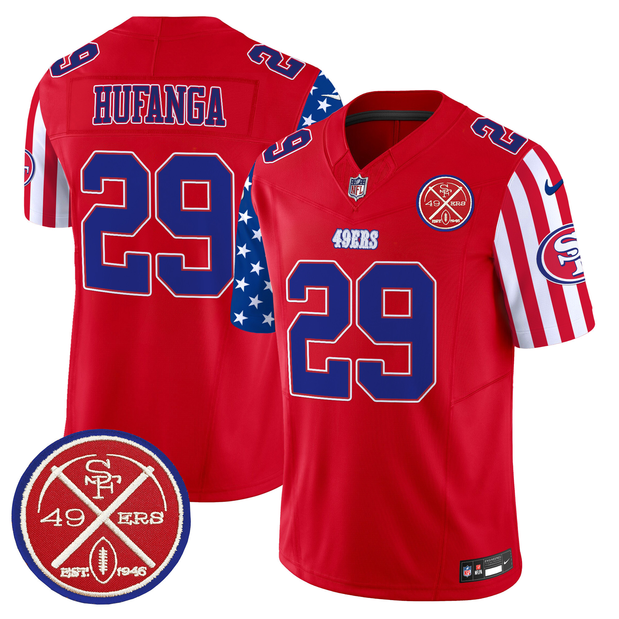 Men's Talanoa Hufanga San Francisco 49ers American Style Vapor Limited Red Jersey - All Stitched