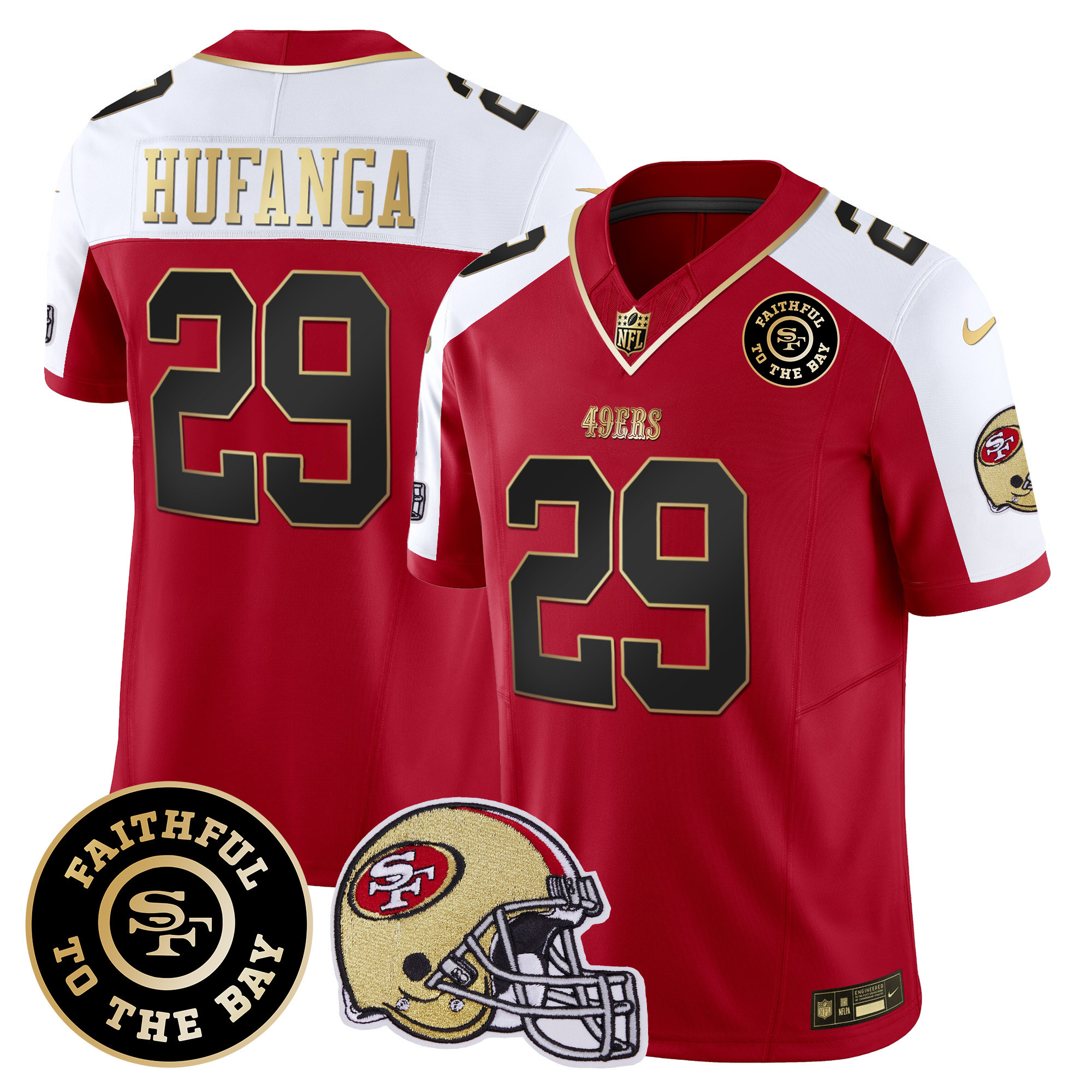 Men's Talanoa Hufanga San Francisco 49ers Faithful To The Bay Patch Vapor Limited Alternate Jersey V5 - All Stitched