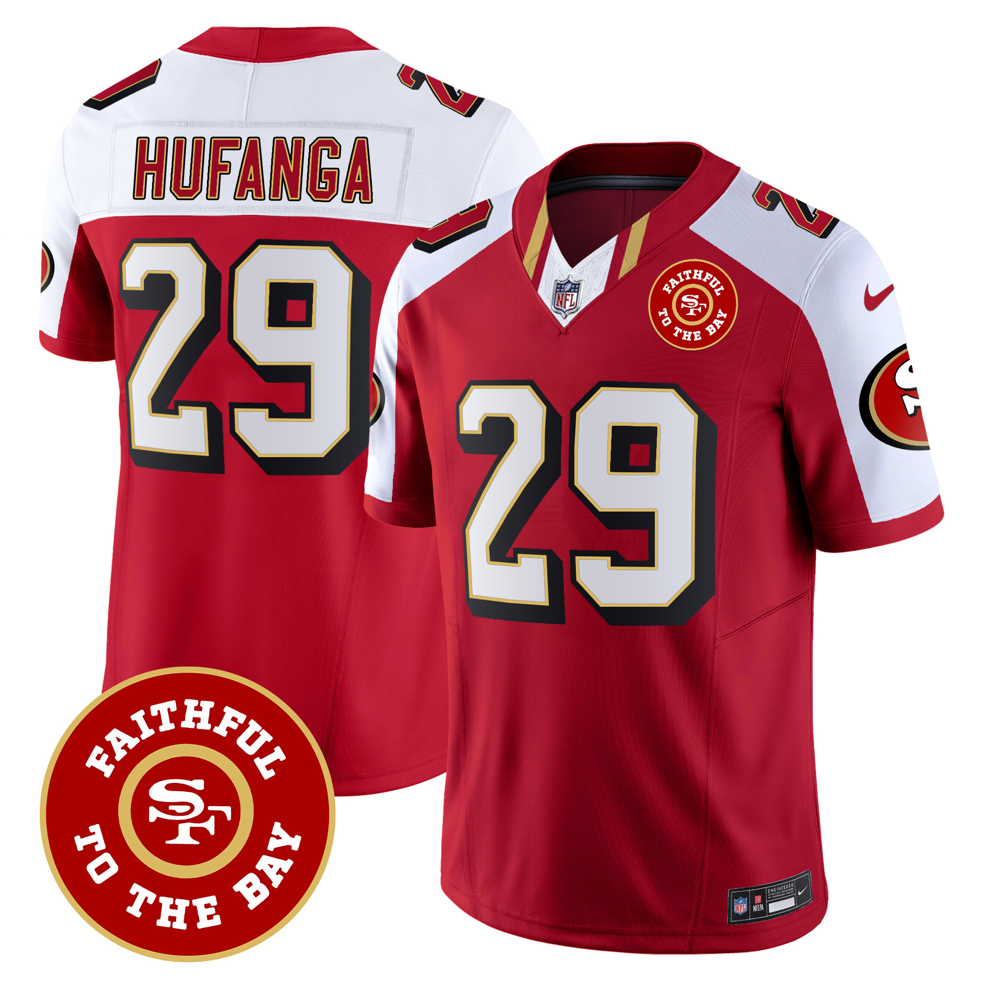 Men's Talanoa Hufanga San Francisco 49ers Faithful To The Bay Patch Vapor Limited Alternate Jersey V9 - All Stitched
