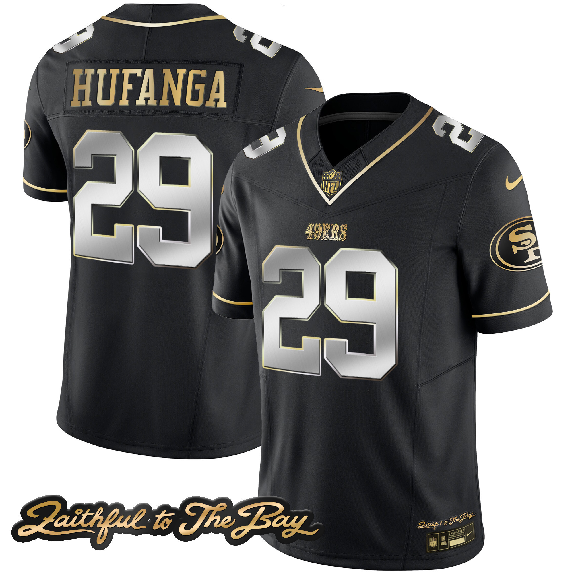 Men's Talanoa Hufanga San Francisco 49ers Faithful To The Bay Patch Vapor Limited Black Limited Jersey V3 - All Stitched