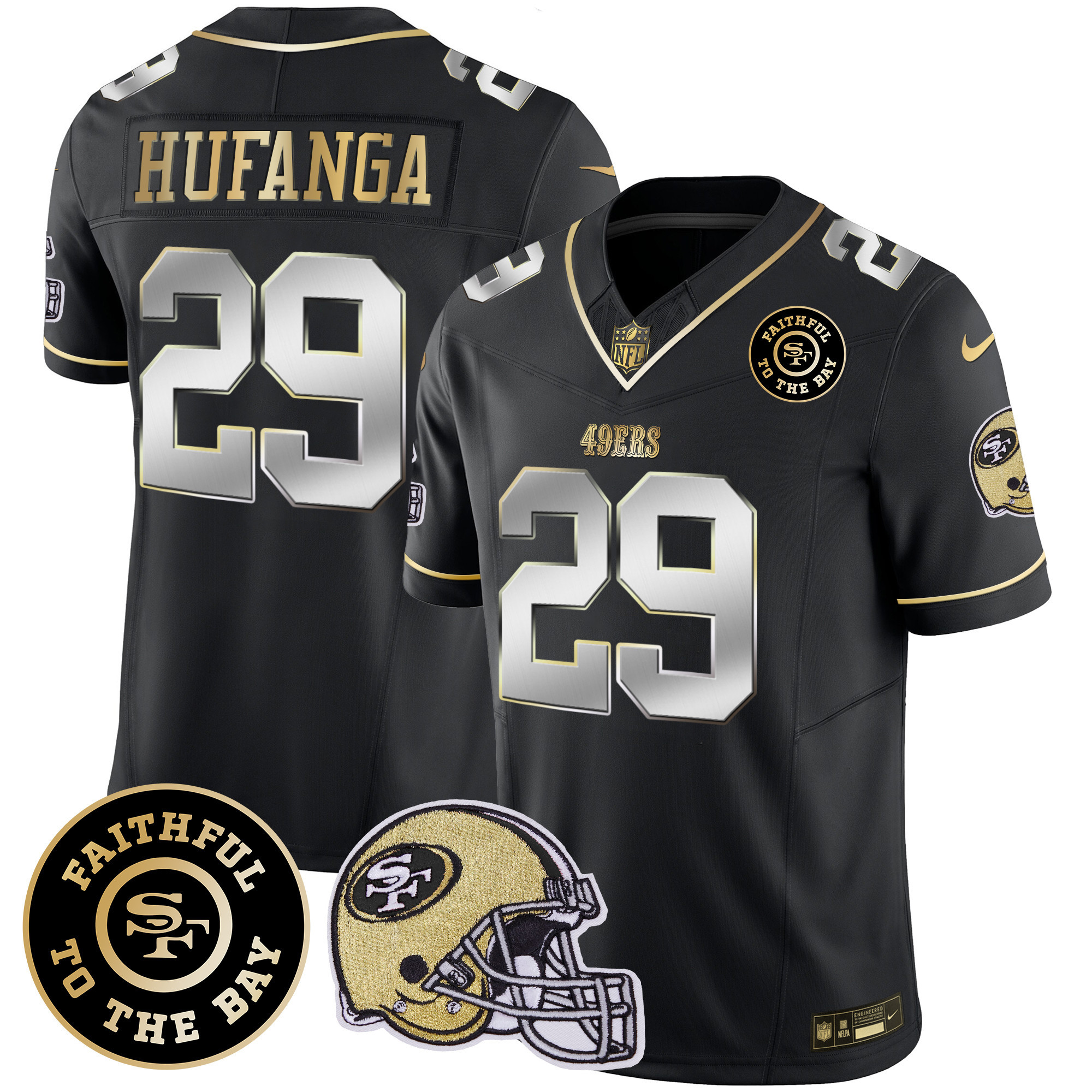 Men's Talanoa Hufanga San Francisco 49ers Faithful To The Bay Patch Vapor Limited Black Limited Jersey V5 - All Stitched