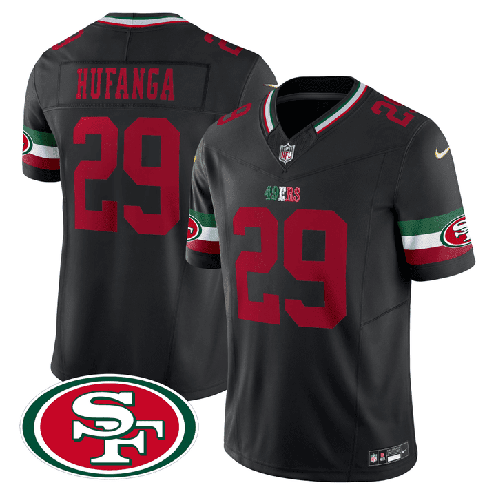 Men's Talanoa Hufanga San Francisco 49ers Mexico Black Jersey - All Stitched