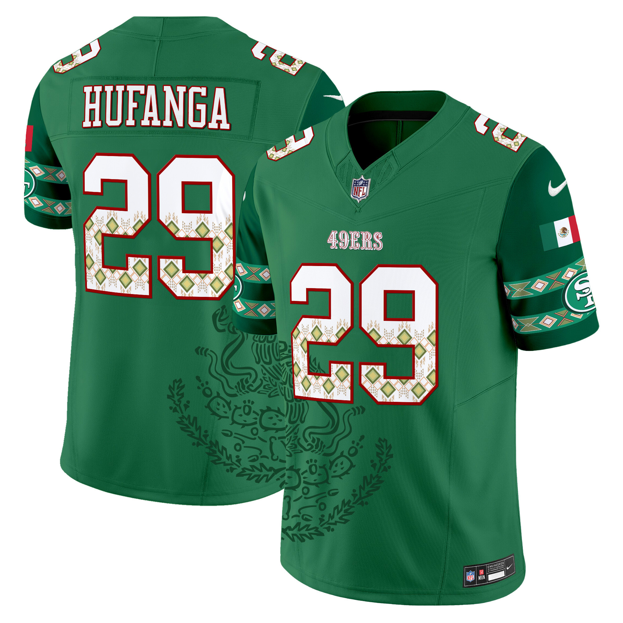 Men's Talanoa Hufanga San Francisco 49ers Mexico Vapor Limited Green Jersey - Printed