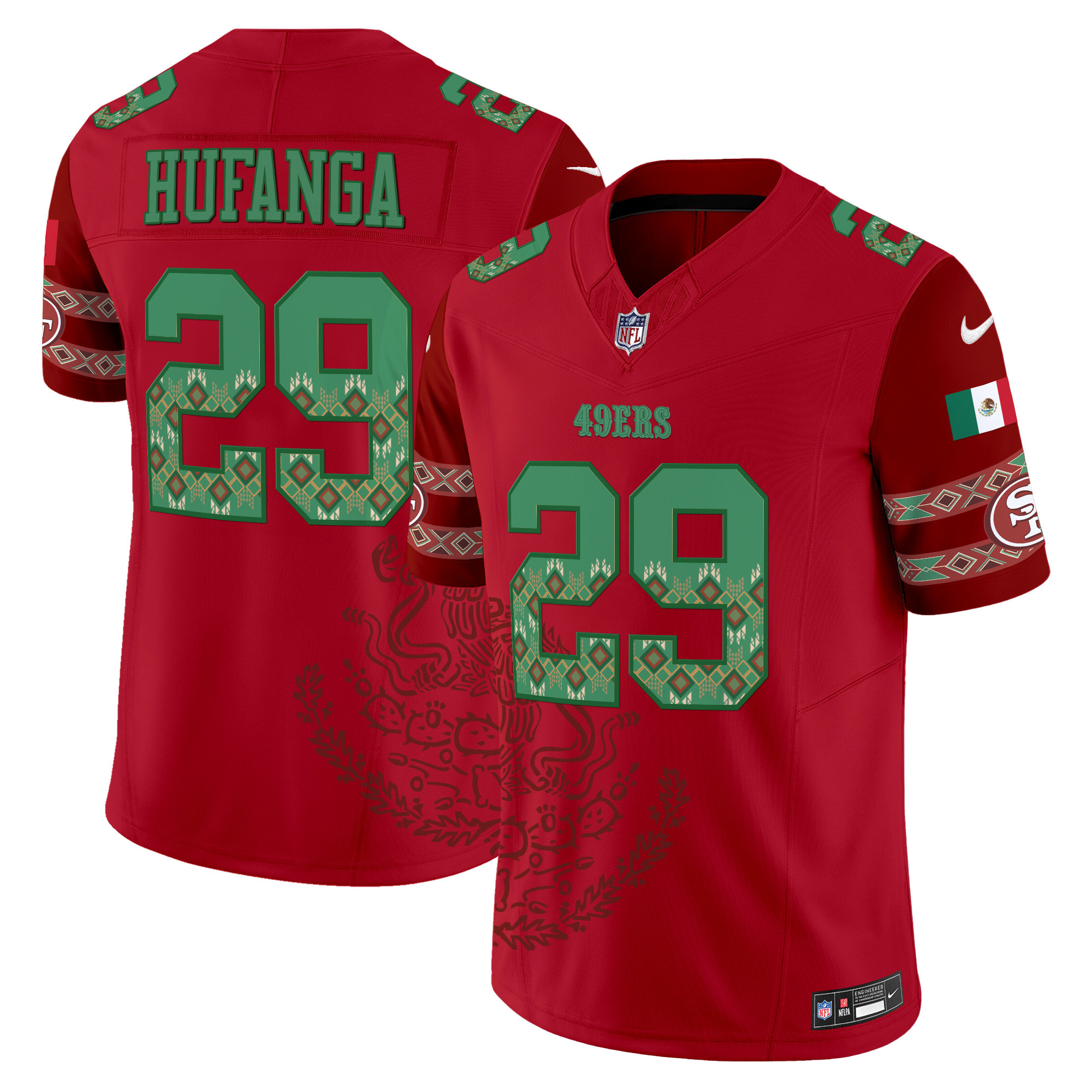 Men's Talanoa Hufanga San Francisco 49ers Mexico Vapor Limited Red Jersey - Printed