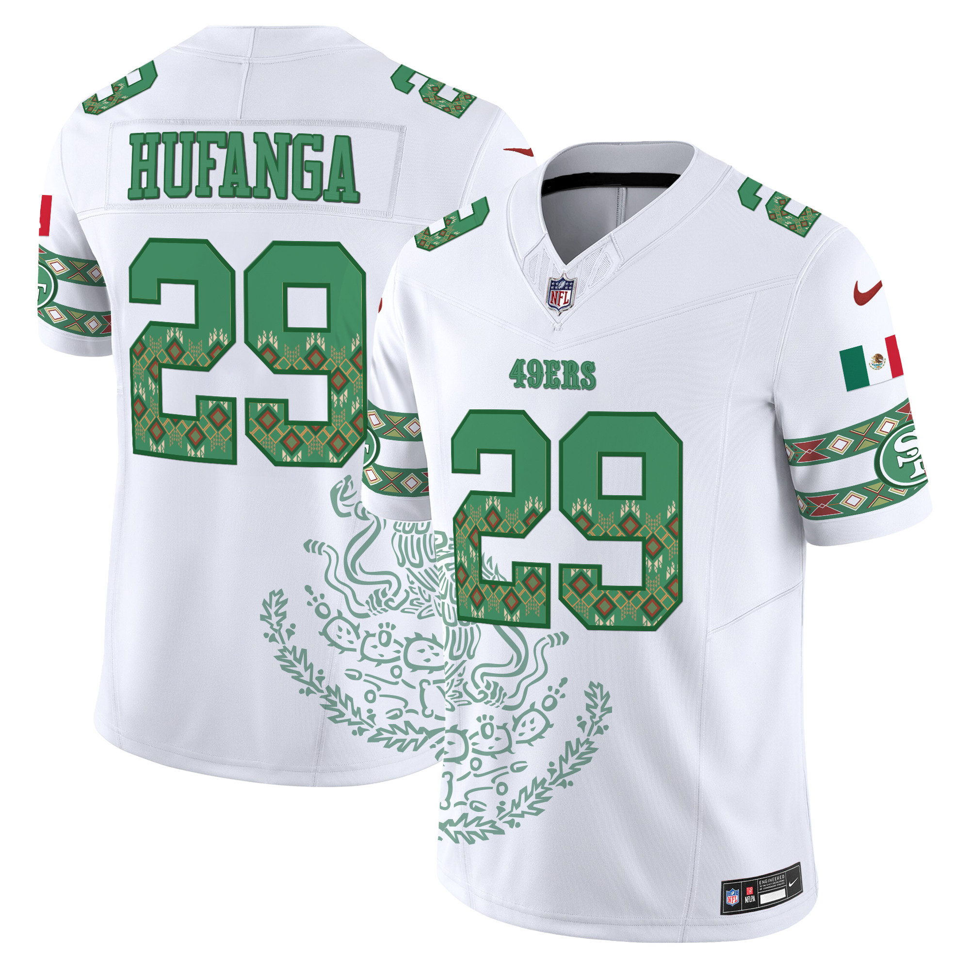 Men's Talanoa Hufanga San Francisco 49ers Mexico Vapor Limited White Jersey - Printed