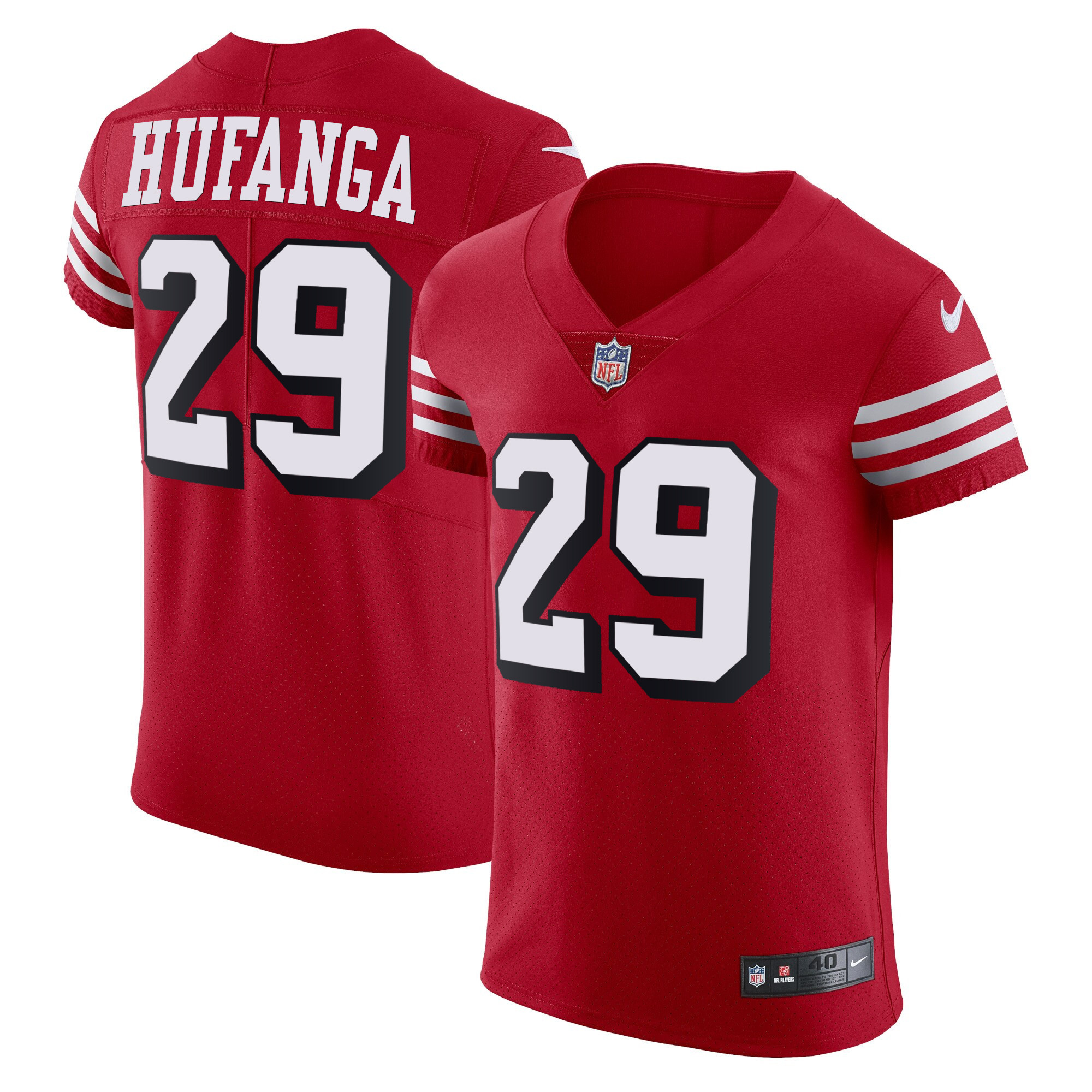Men's Talanoa Hufanga San Francisco 49ers Vapor Elite Red Jersey - All Stitched