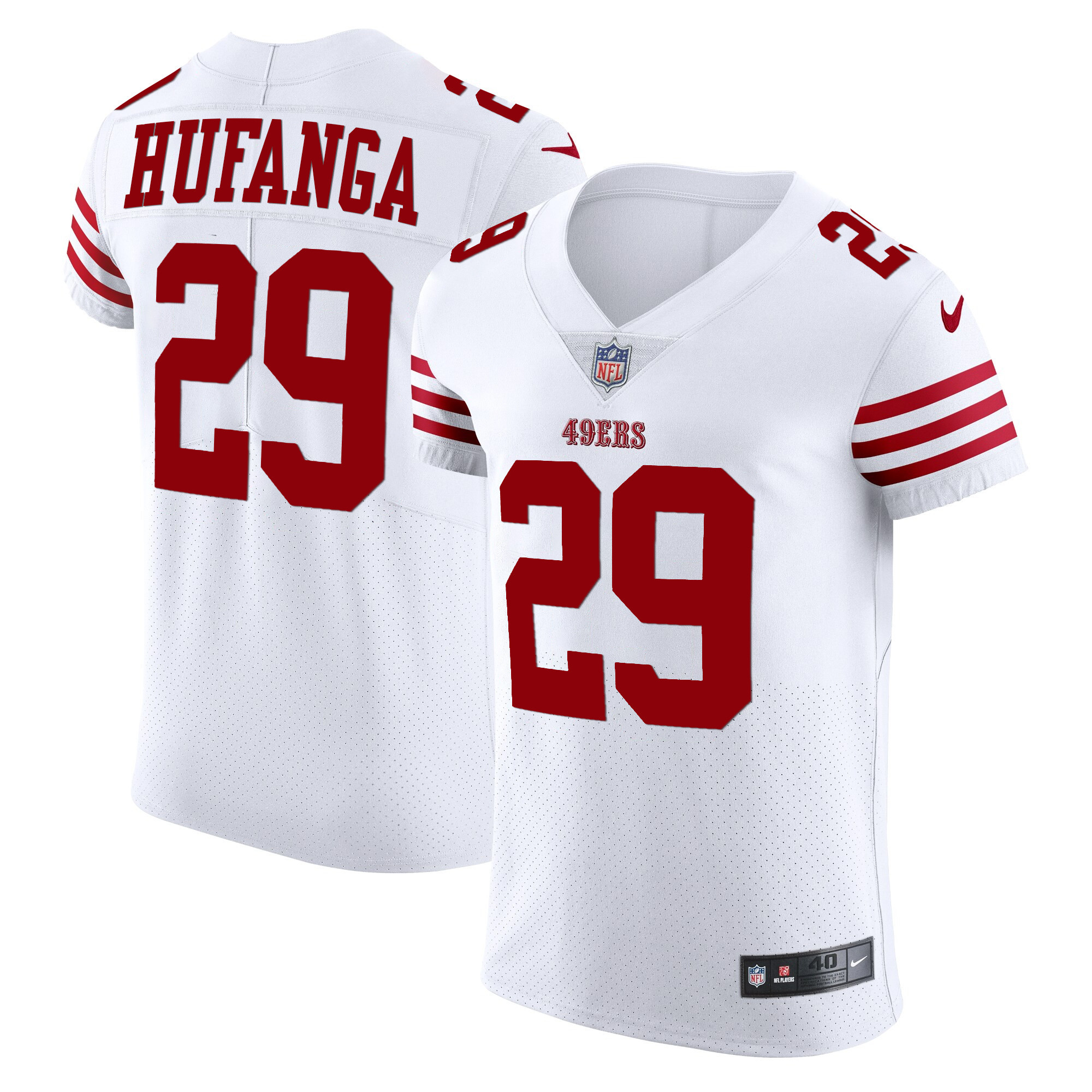 Men's Talanoa Hufanga San Francisco 49ers Vapor Elite White Jersey - All Stitched