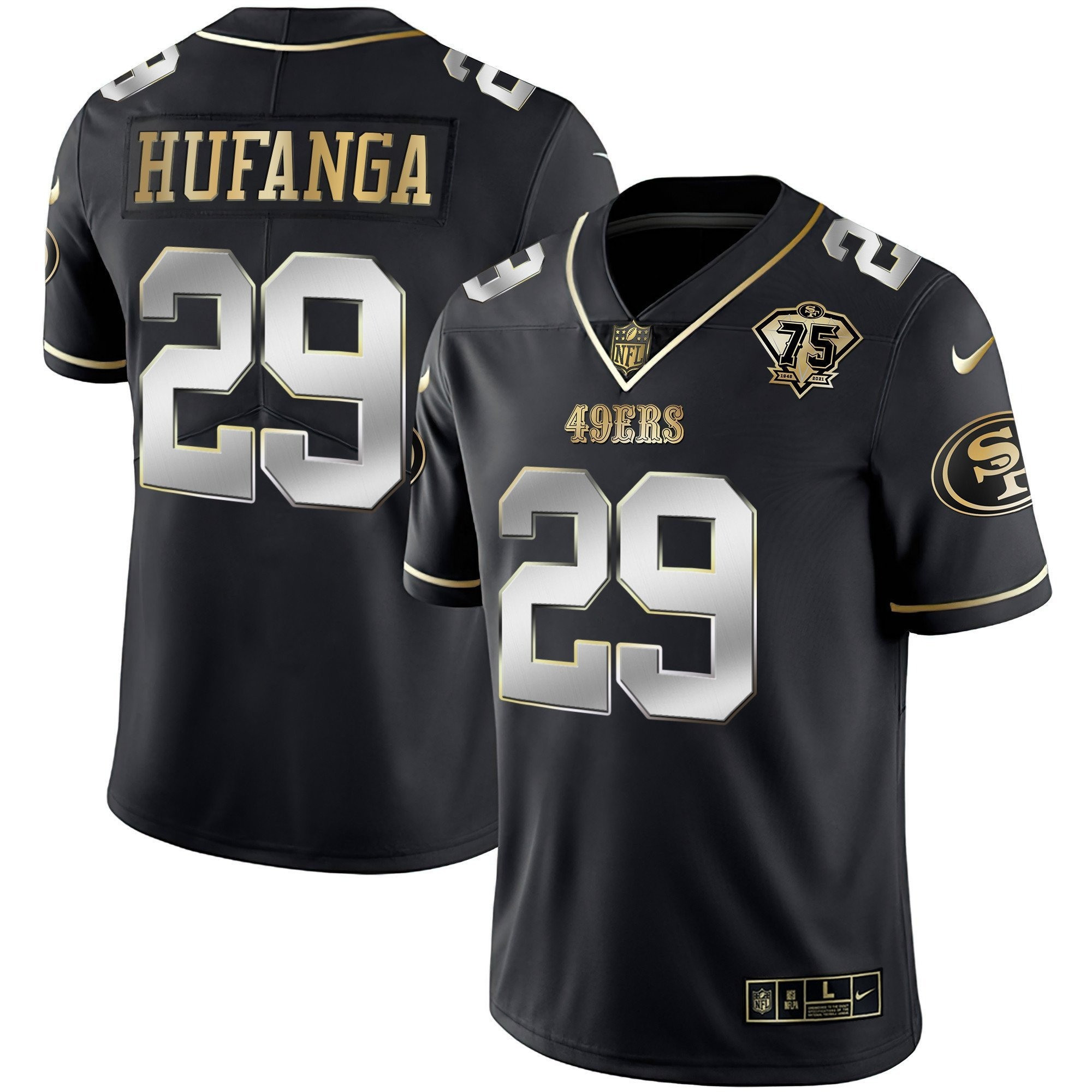 Men's Talanoa Hufanga San Francisco 49ers Vapor Gold Black Limited Jersey Collection - All Stitched