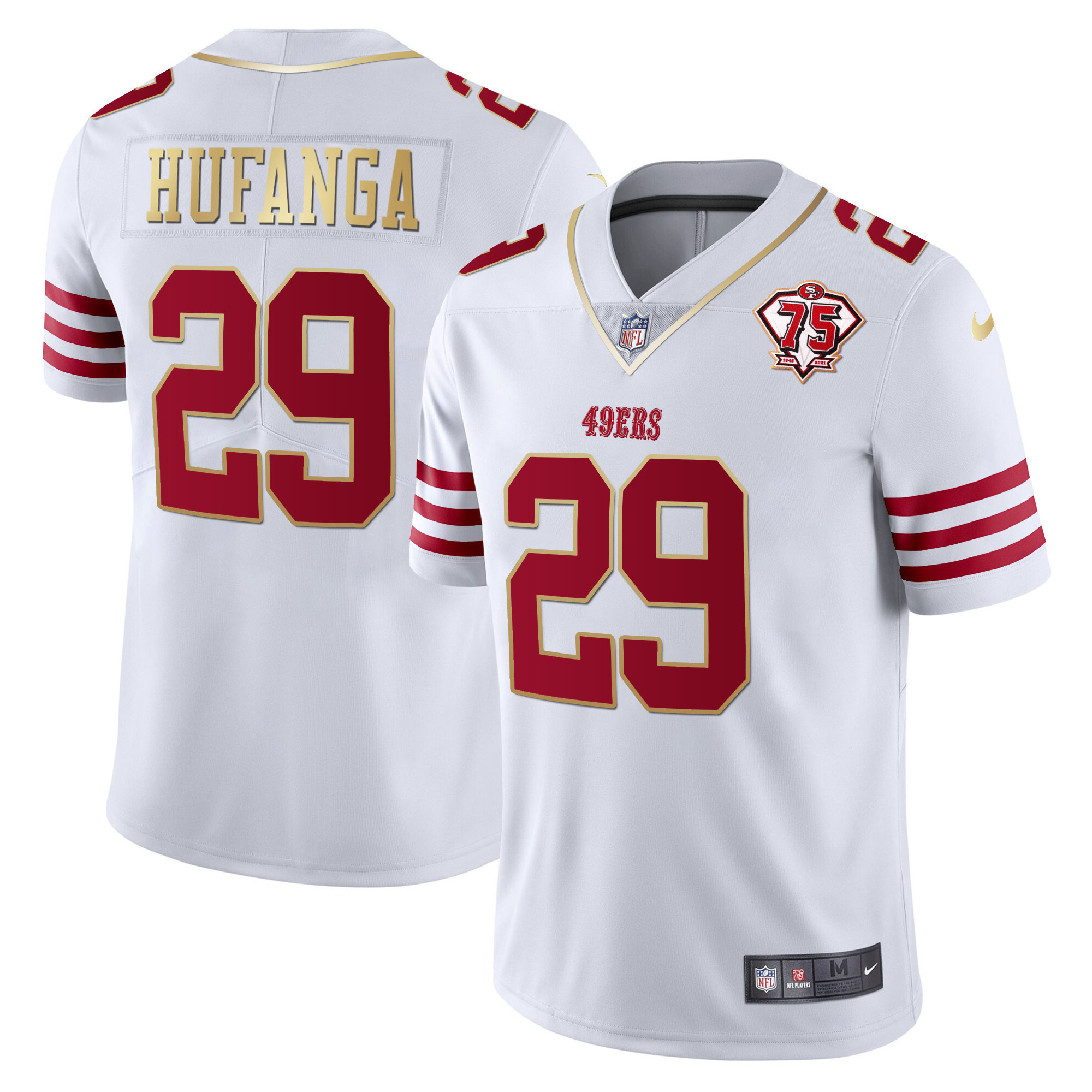 Men's Talanoa Hufanga San Francisco 49ers Vapor Gold White Gold Jersey Collection - All Stitched