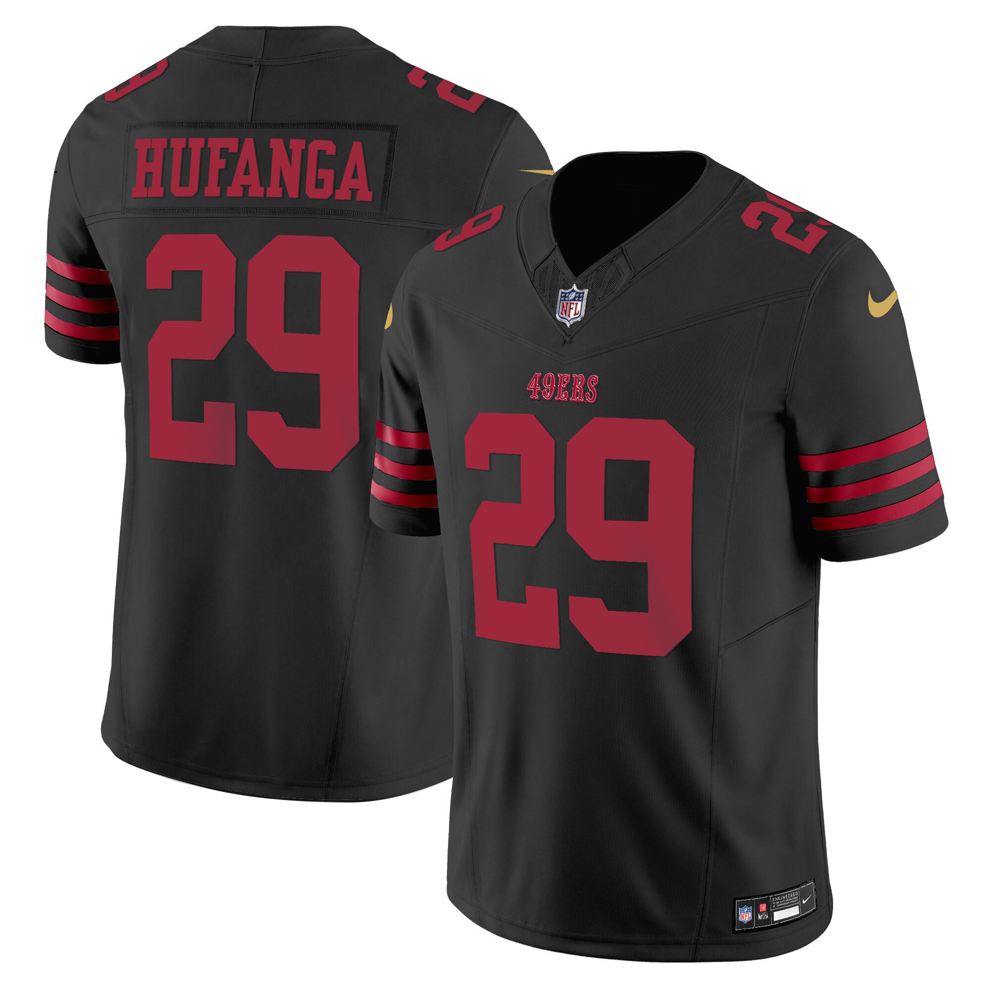 Men's Talanoa Hufanga San Francisco 49ers Vapor Limited Black Jersey - All Stitched