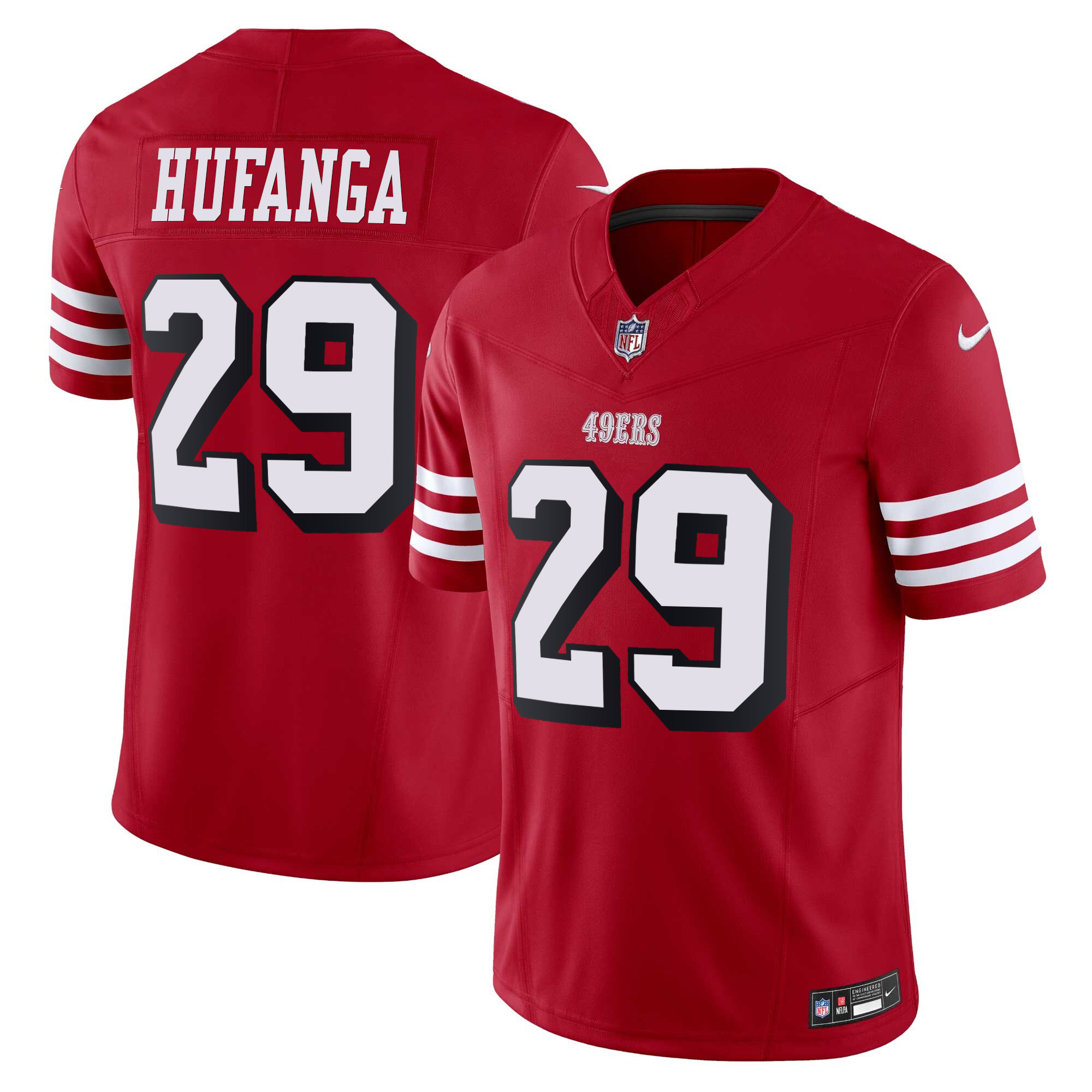 Men's Talanoa Hufanga San Francisco 49ers Vapor Limited Red Jersey V2 - All Stitched