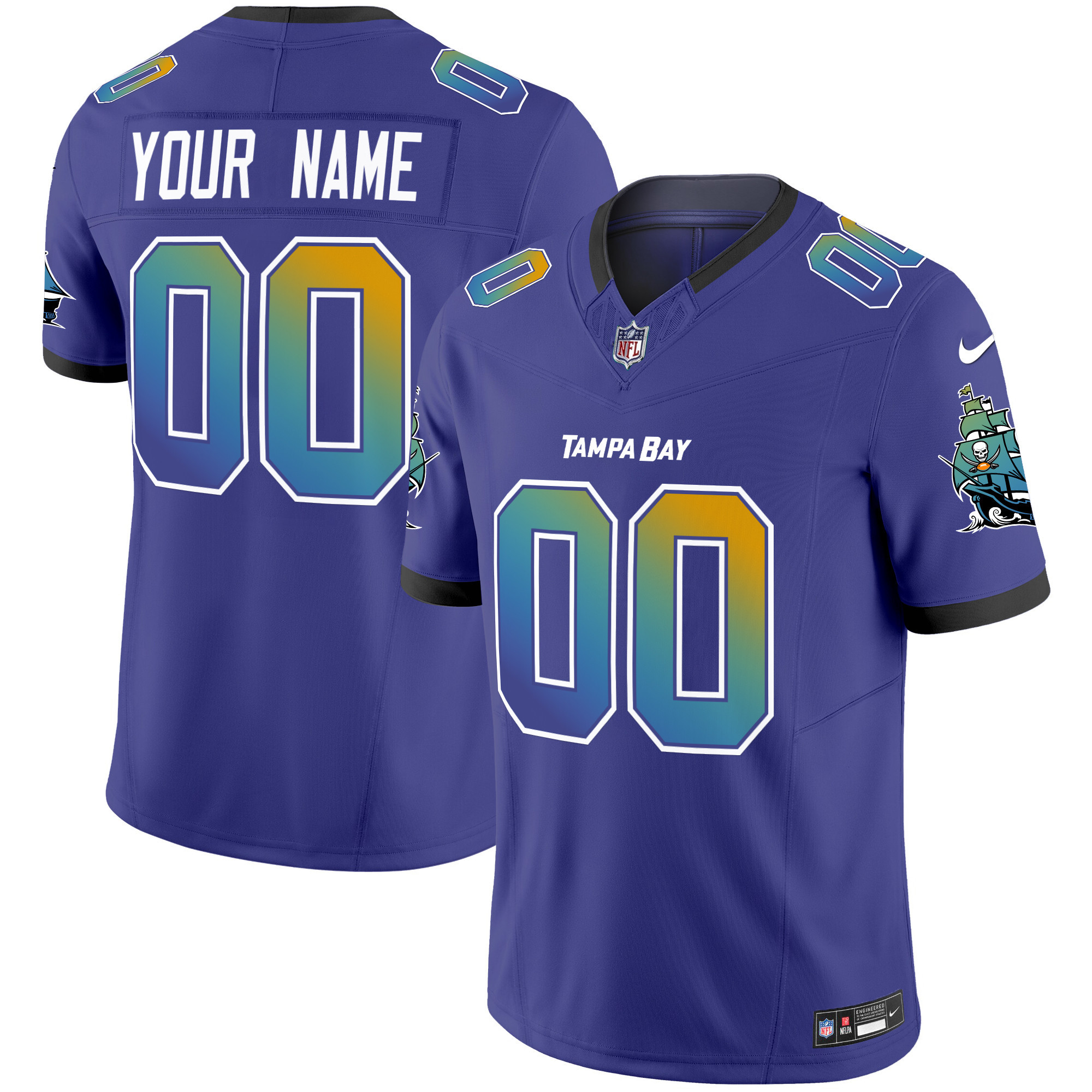 Men's Tampa Bay Buccaneers "Tampa City" Vapor Limited Custom Purple Jersey - All Stitched