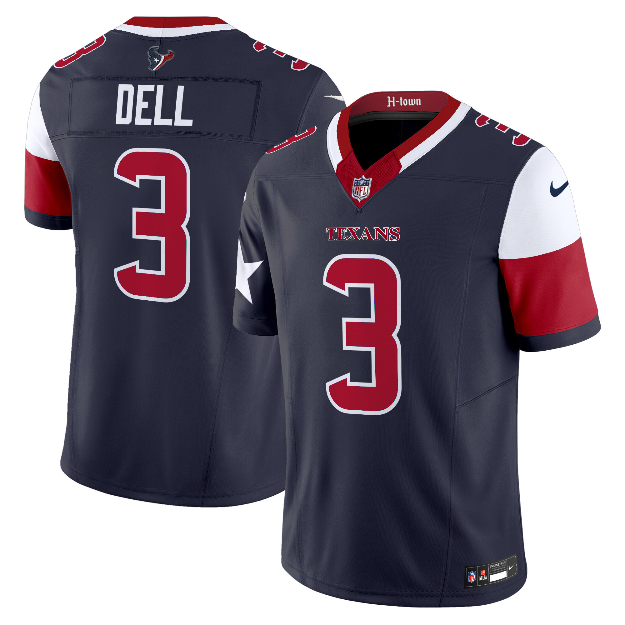 Men's Tank Dell Houston Texans 2024 Vapor Limited Navy Jersey - All Stitched