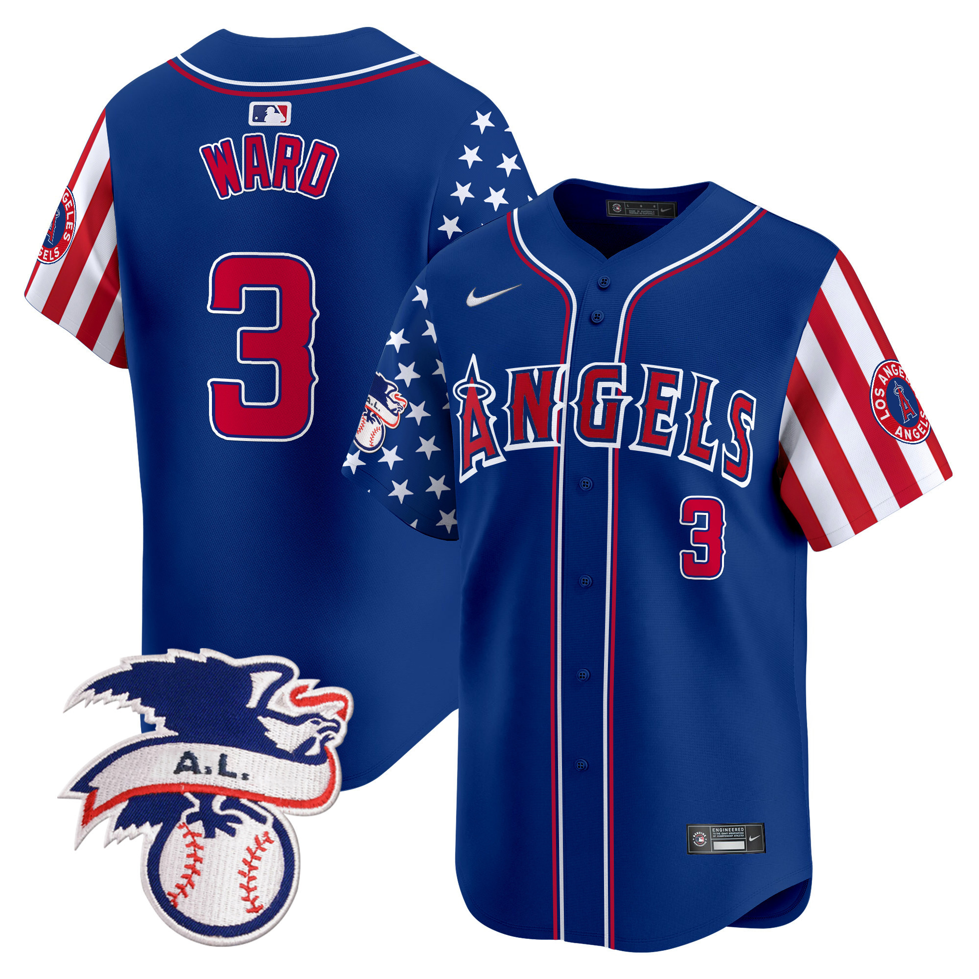 Men's Taylor Ward Los Angeles Angels 2024 Fourth of July Vapor Premier Limited Royal Jersey - All Stitched
