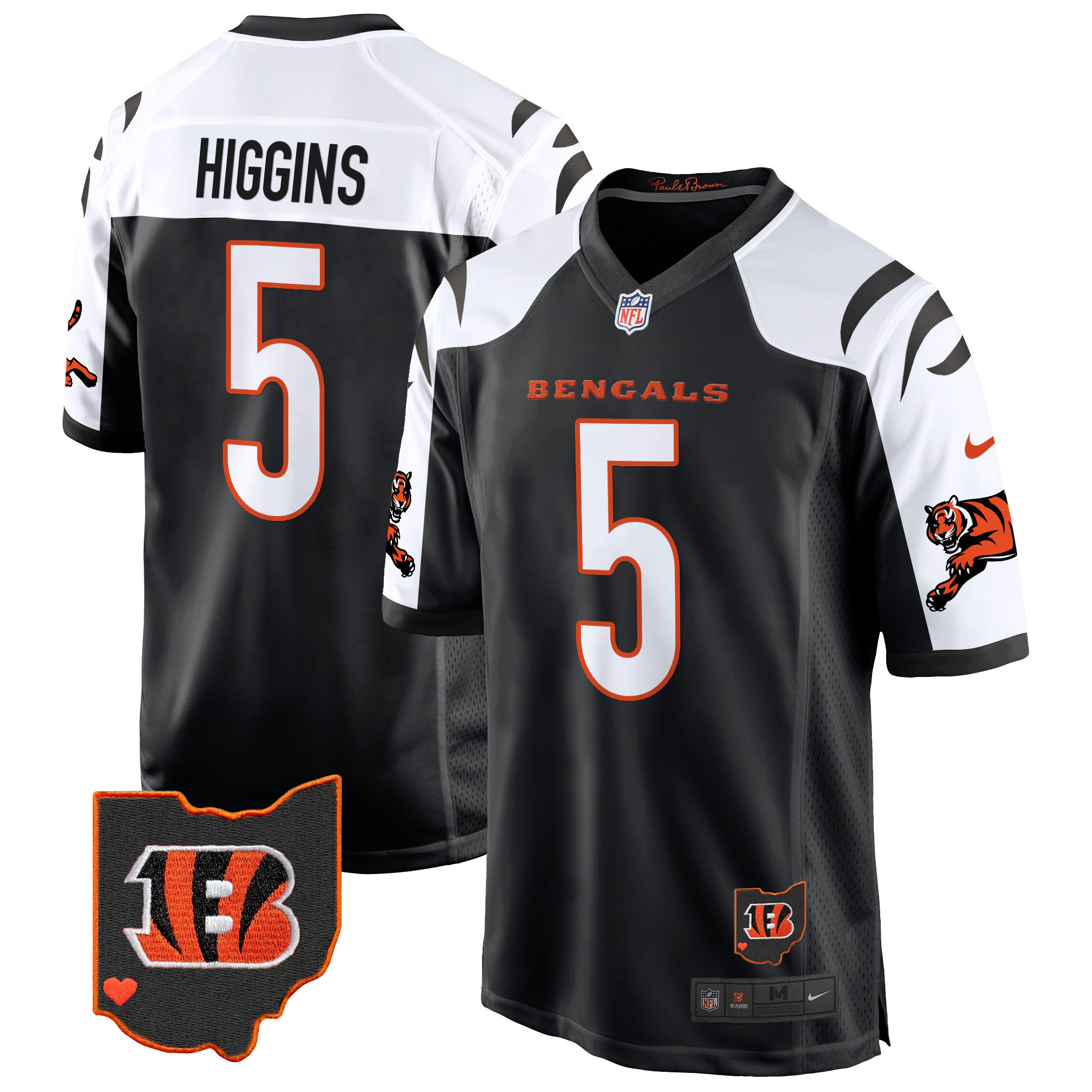 Men's Tee Higgins Cincinnati Bengals 2024 Game Black Alternate Jersey - All Stitched