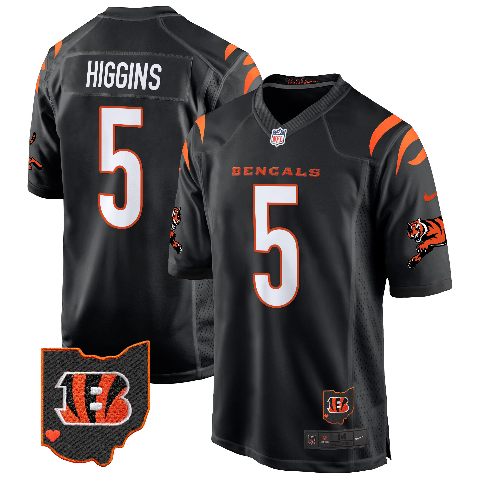 Men's Tee Higgins Cincinnati Bengals 2024 Game Black Jersey - All Stitched