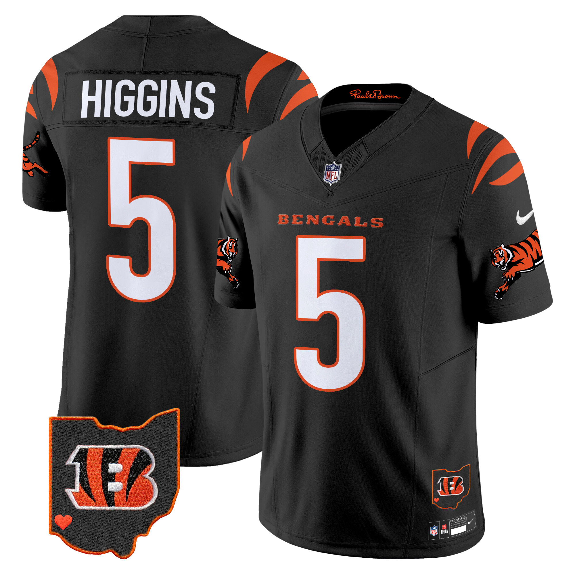 Men's Tee Higgins Cincinnati Bengals 2024 Vapor Limited Black Jersey - All Stitched
