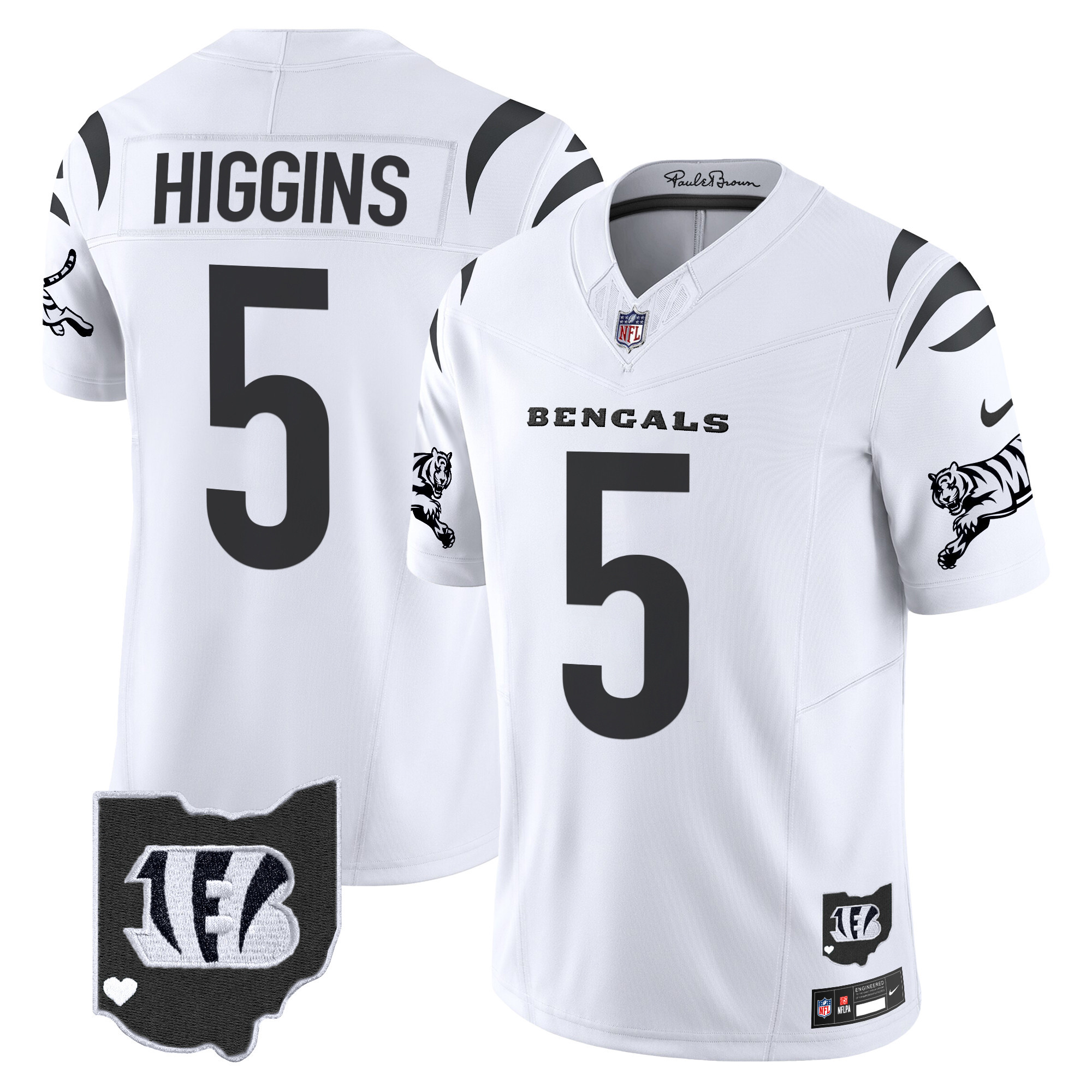 Men's Tee Higgins Cincinnati Bengals 2024 Vapor Limited White Limited Jersey - All Stitched