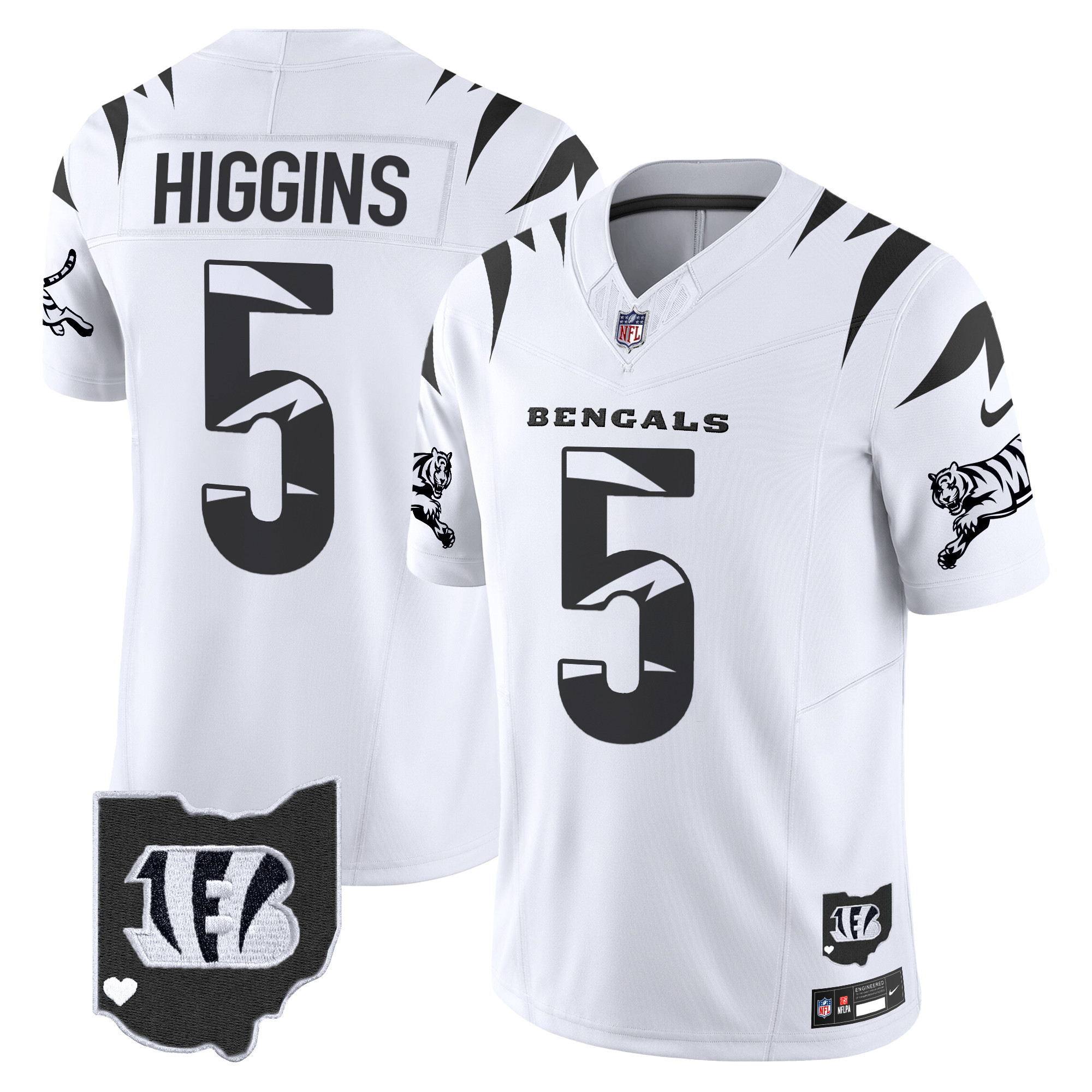 Men's Tee Higgins Cincinnati Bengals Special Vapor Limited White Limited Jersey - All Stitched