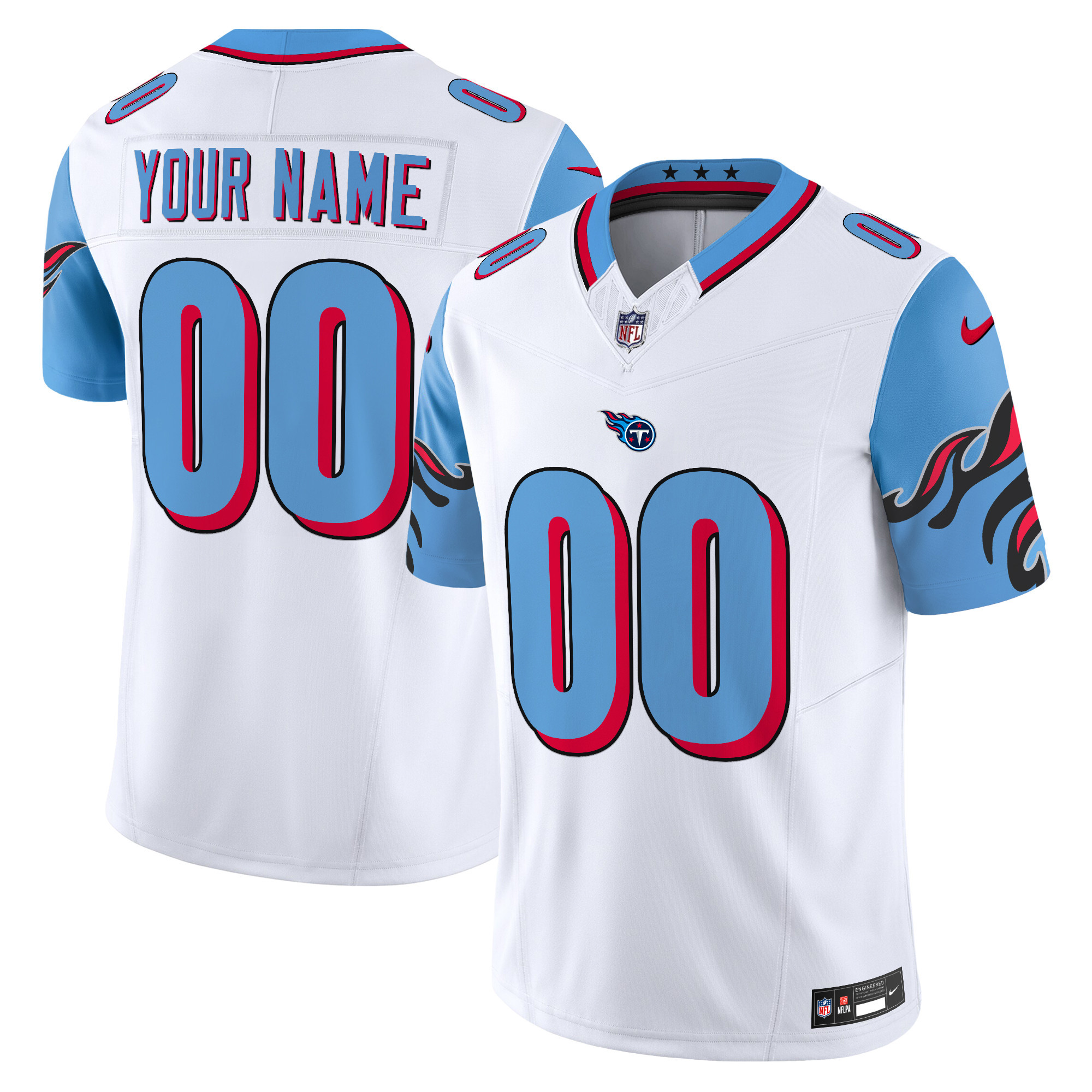Men's Tennessee Titans Special Vapor Limited Custom Blue Sleeves Jersey - All Stitched
