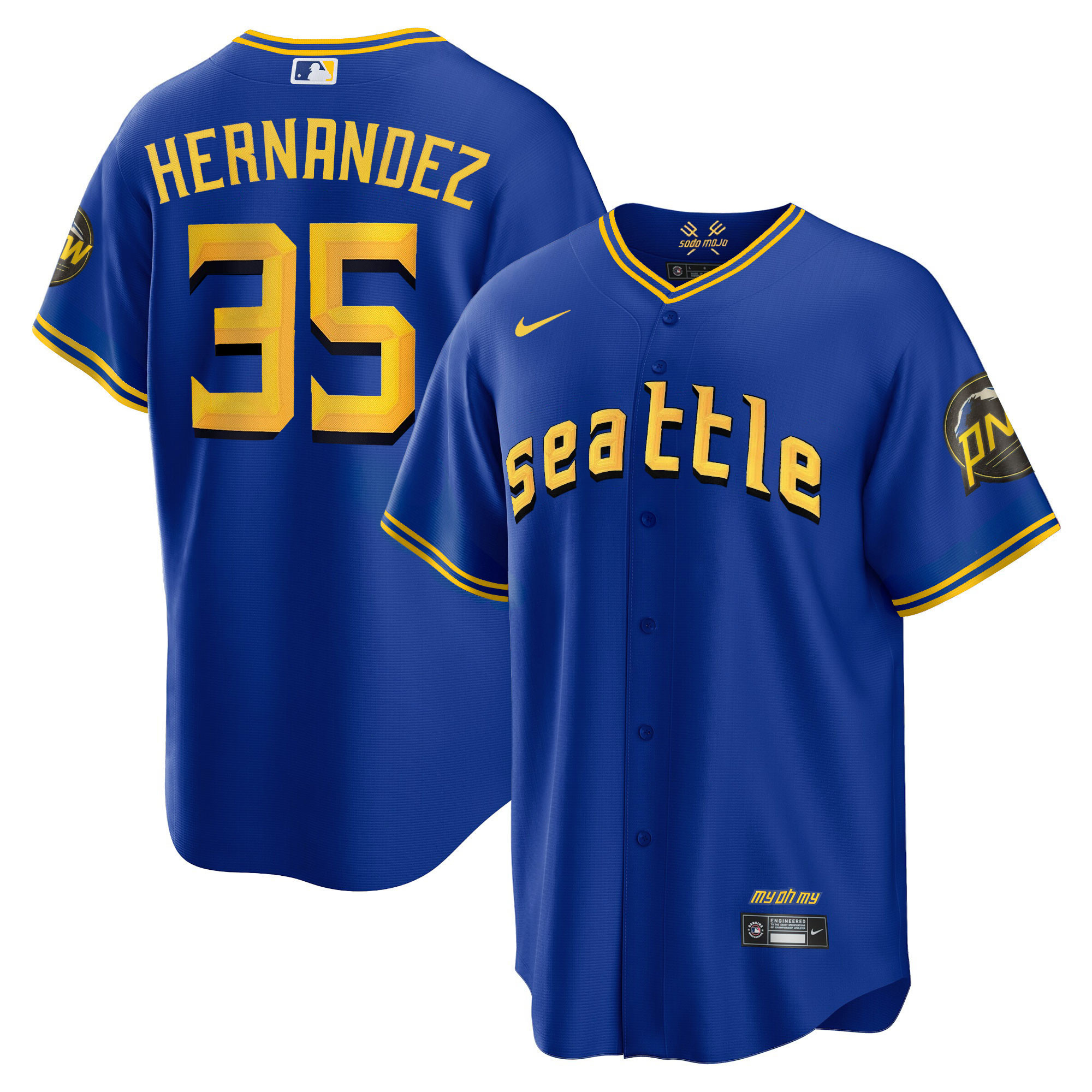Men's Teoscar Hernandez Seattle Mariners 2023 City Connect Edition Cool Base Jersey - All Stitched