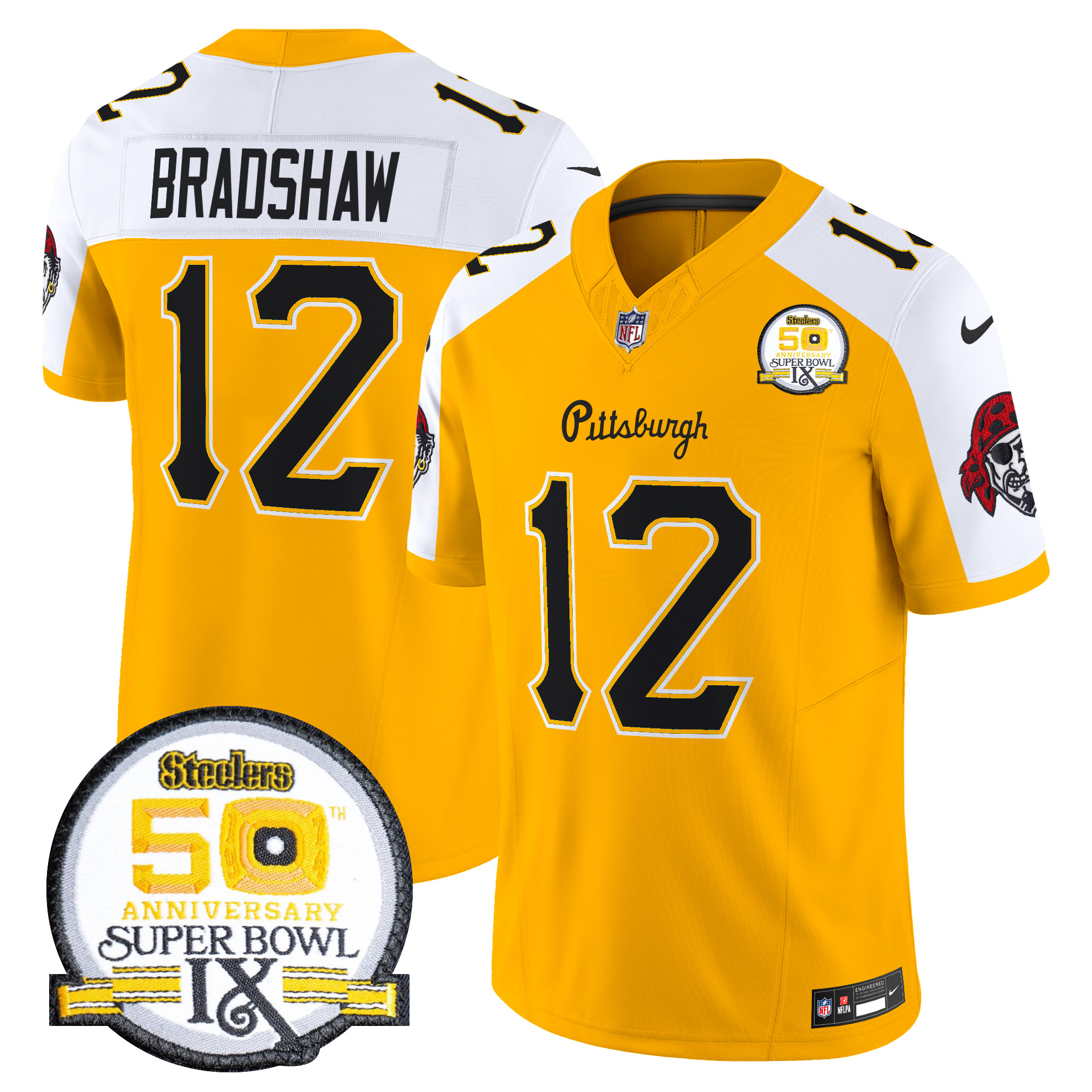 Men's Terry Bradshaw Pittsburgh Steelers 2024 Vapor Limited Gold Alternate Jersey - All Stitched