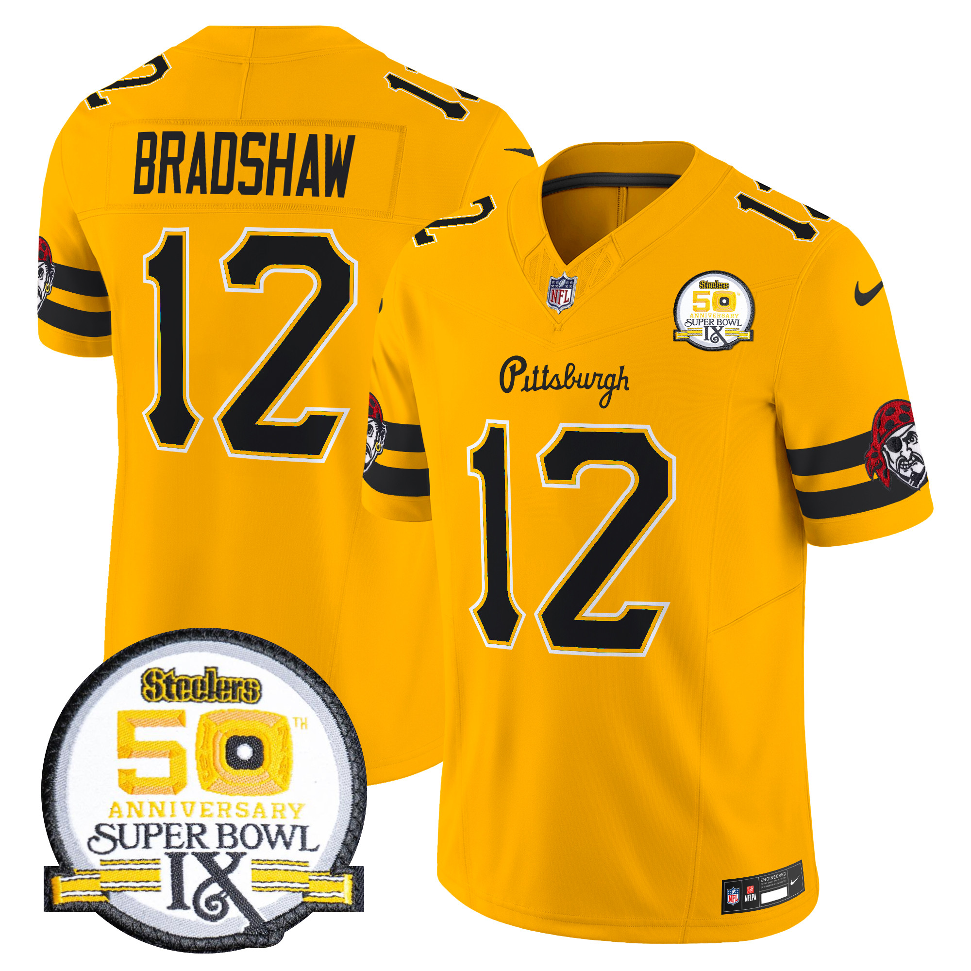Men's Terry Bradshaw Pittsburgh Steelers 2024 Vapor Limited Gold Jersey - All Stitched