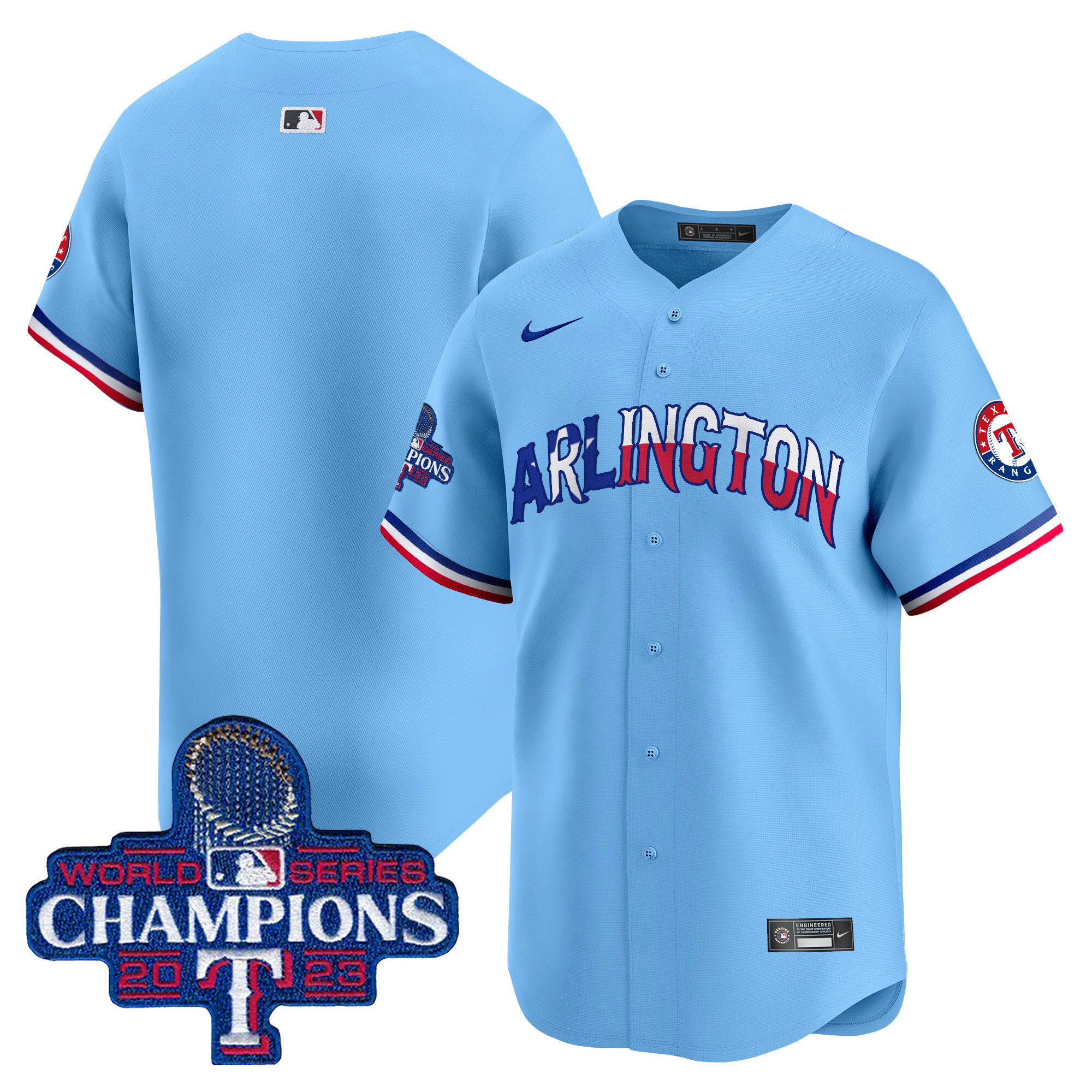 Men's Texas Rangers Arlington Champions Vapor Premier Limited Blue Jersey - All Stitched