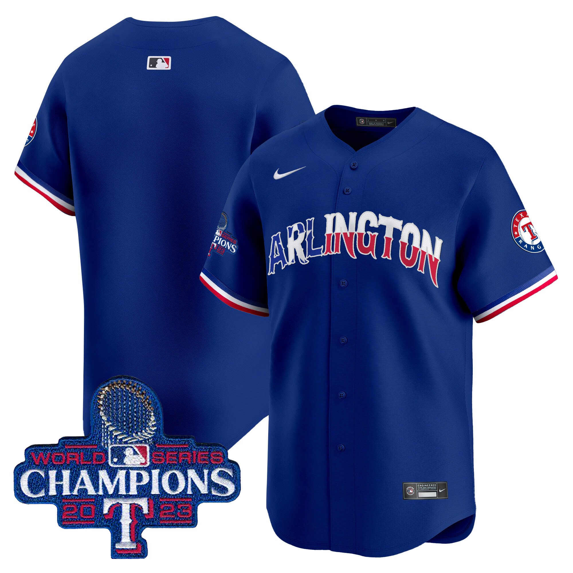 Men's Texas Rangers Arlington Champions Vapor Premier Limited Royal Jersey - All Stitched