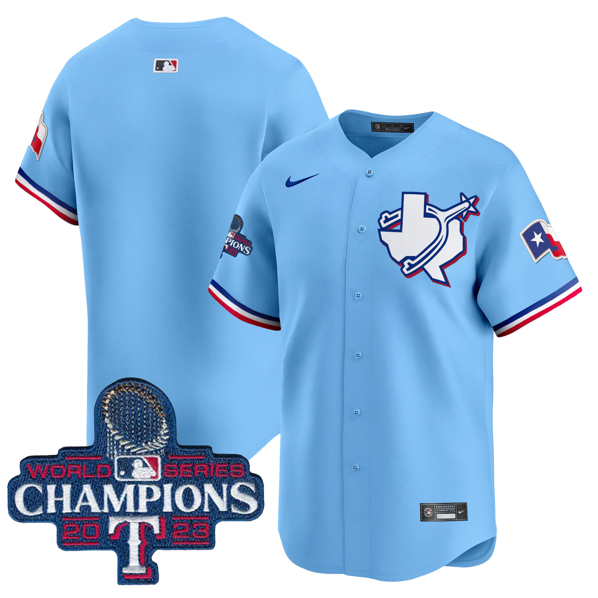 Men's Texas Rangers World Series Champions Vapor Premier Limited Blue Jersey V3 - All Stitched