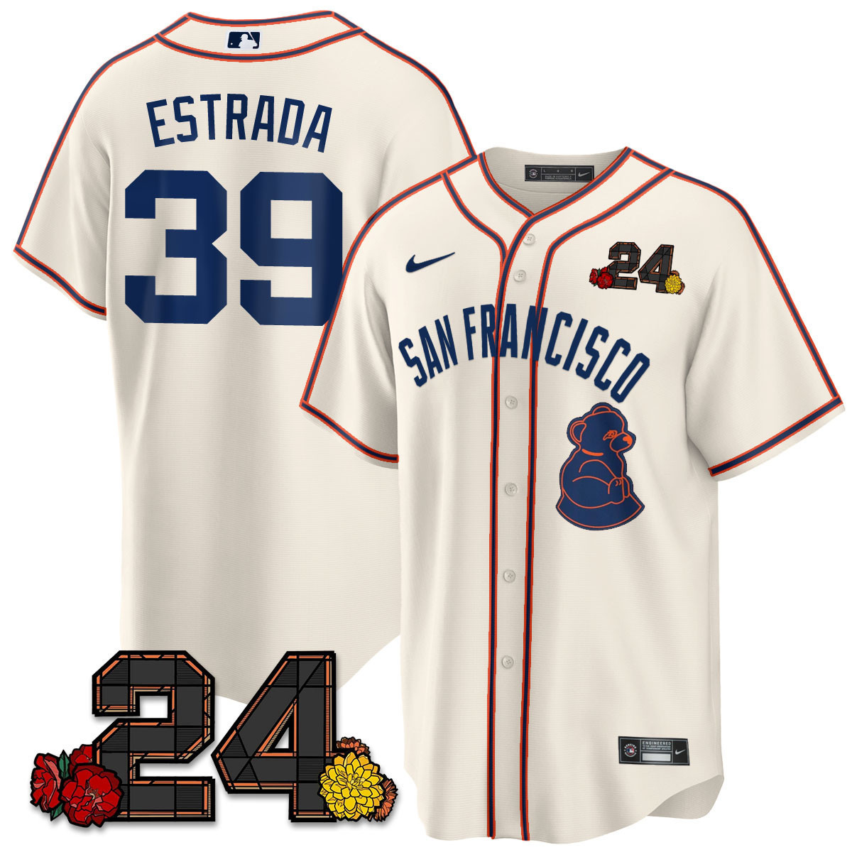 Men's Thairo Estrada San Francisco Giants 2024 Willie Mays Patch Vapor Premier Limited Cream Jersey V2 - All Stitched