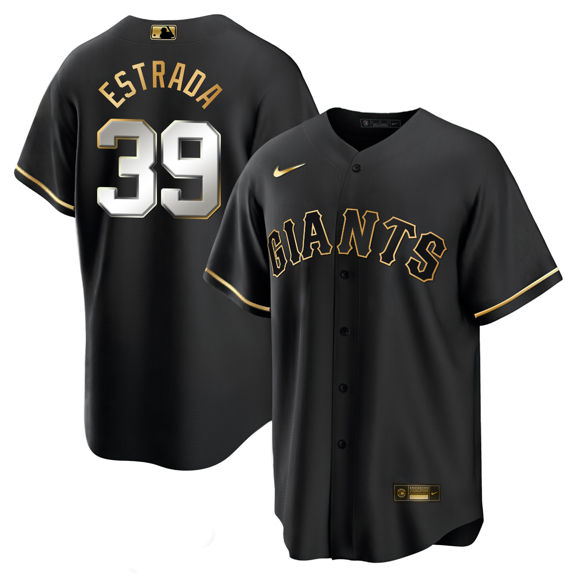 Men's Thairo Estrada San Francisco Giants Black Limited & Gold Cool Black Limited Jersey - All Stitched