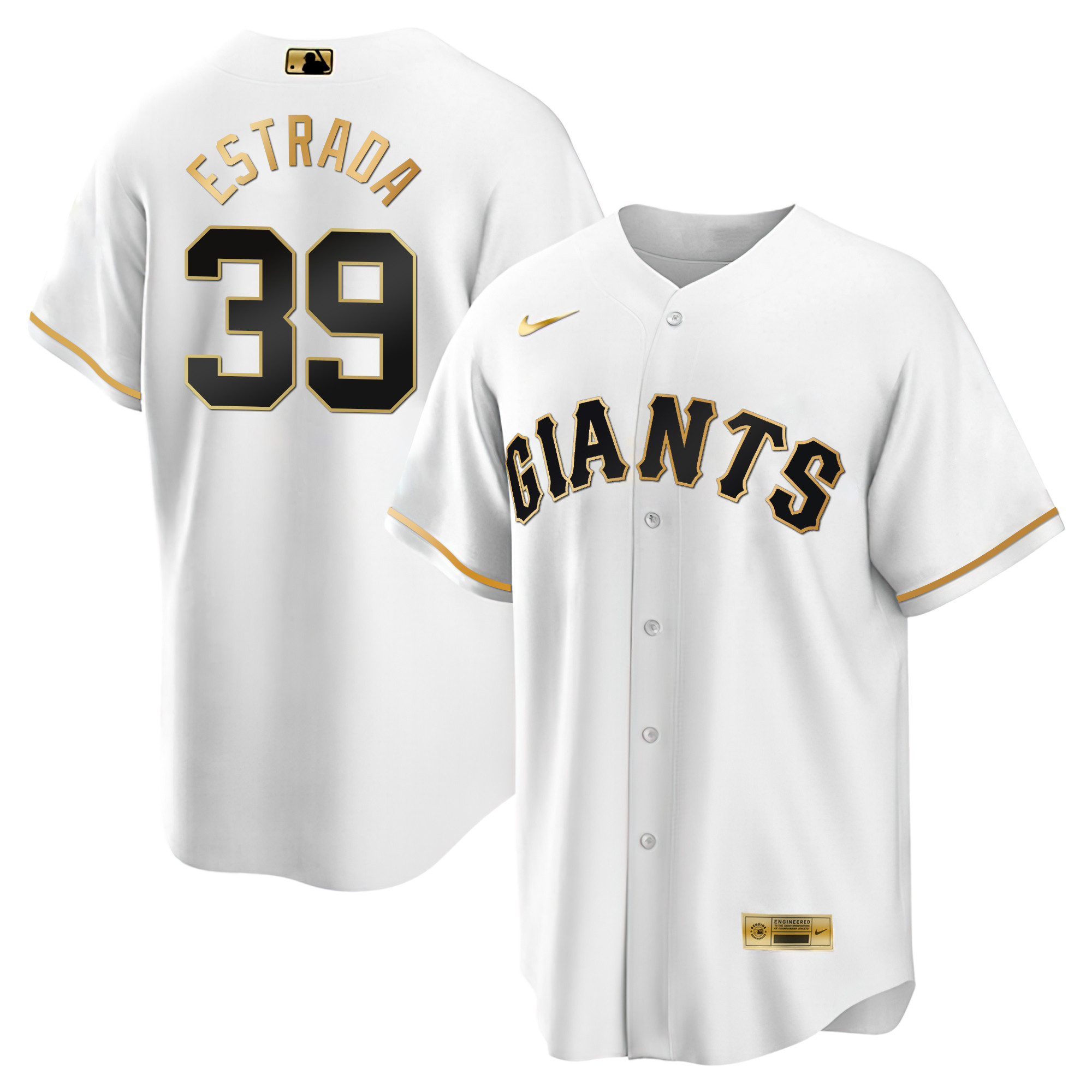 Men's Thairo Estrada San Francisco Giants Black Limited & Gold Cool White Gold Jersey - All Stitched