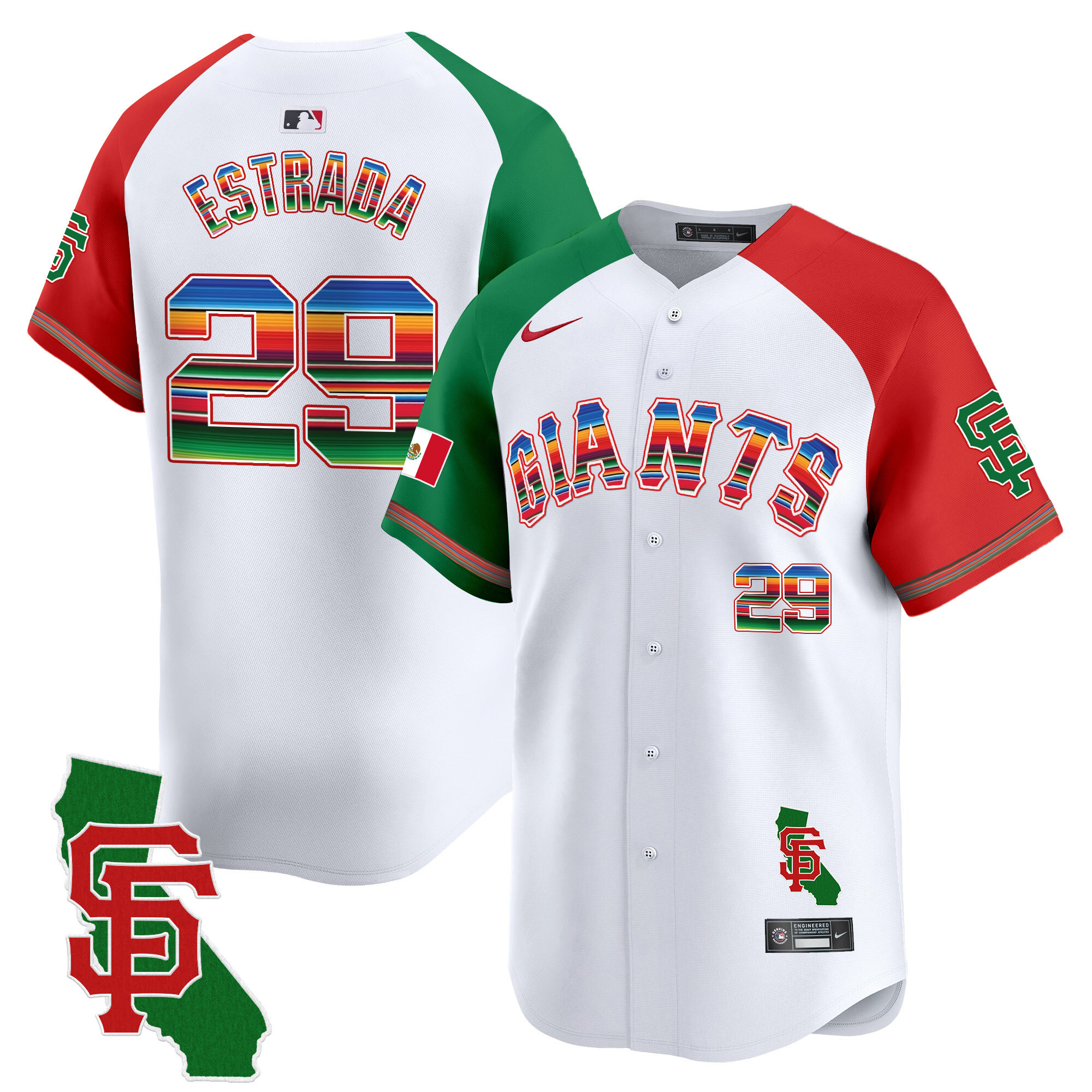 Men's Thairo Estrada San Francisco Giants Mexico California Patch Vapor Premier Limited Alternate Jersey - All Stitched