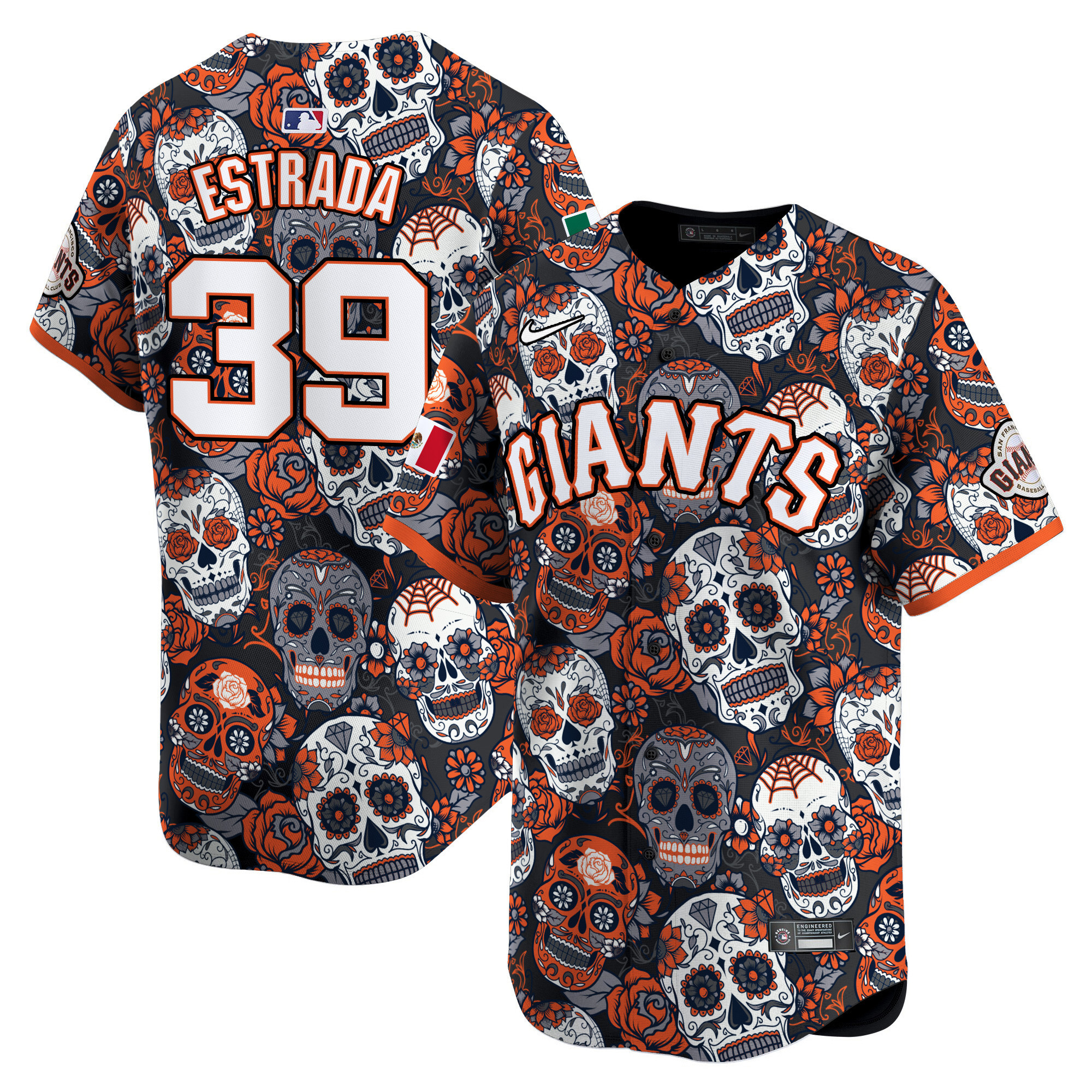Men's Thairo Estrada San Francisco Giants Sugar Skull Mexico Vapor Premier Limited Orange Jersey - Printed