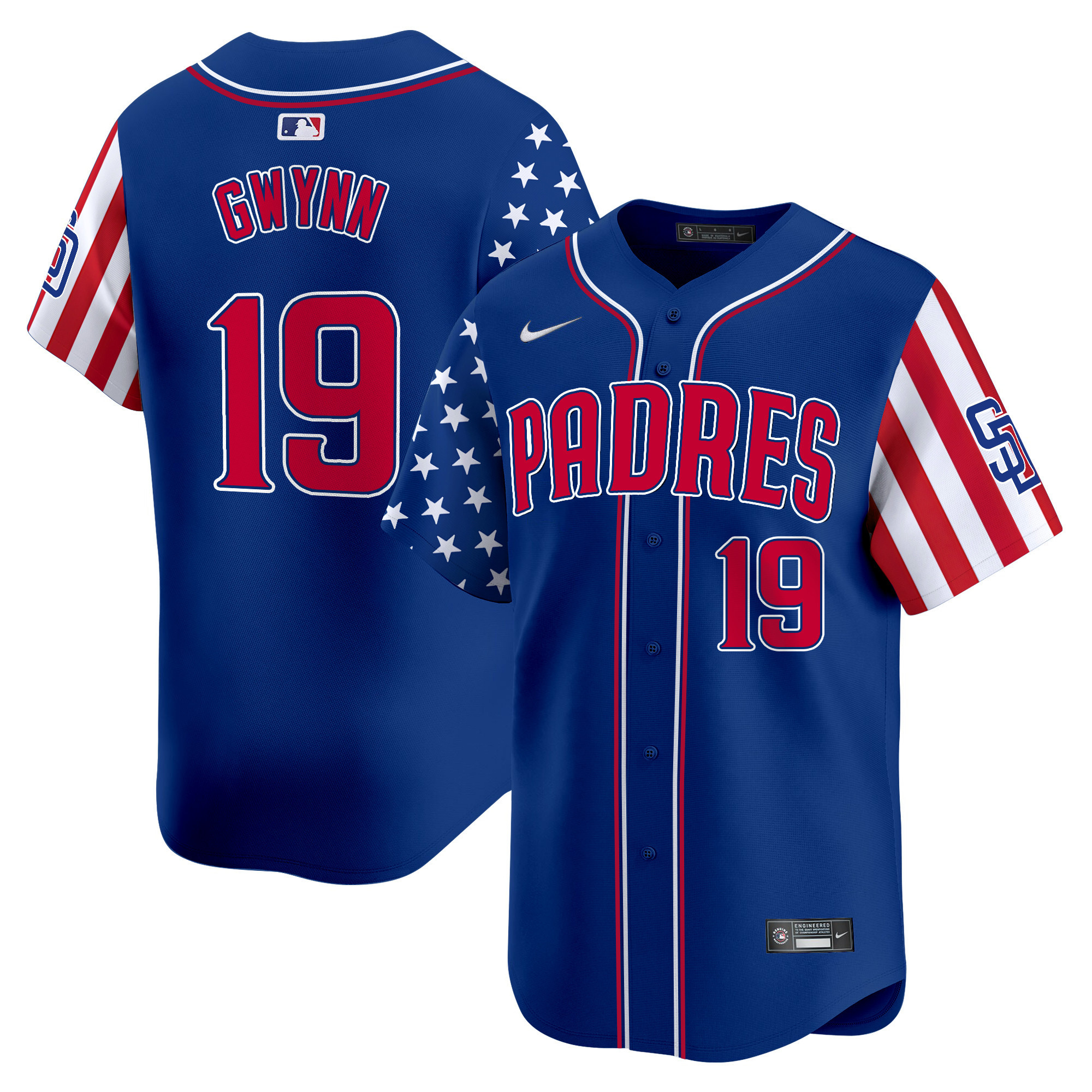 Men's Tony Gwynn San Diego Padres 2024 Independence Day Vapor Premier Limited Royal Jersey - All Stitched
