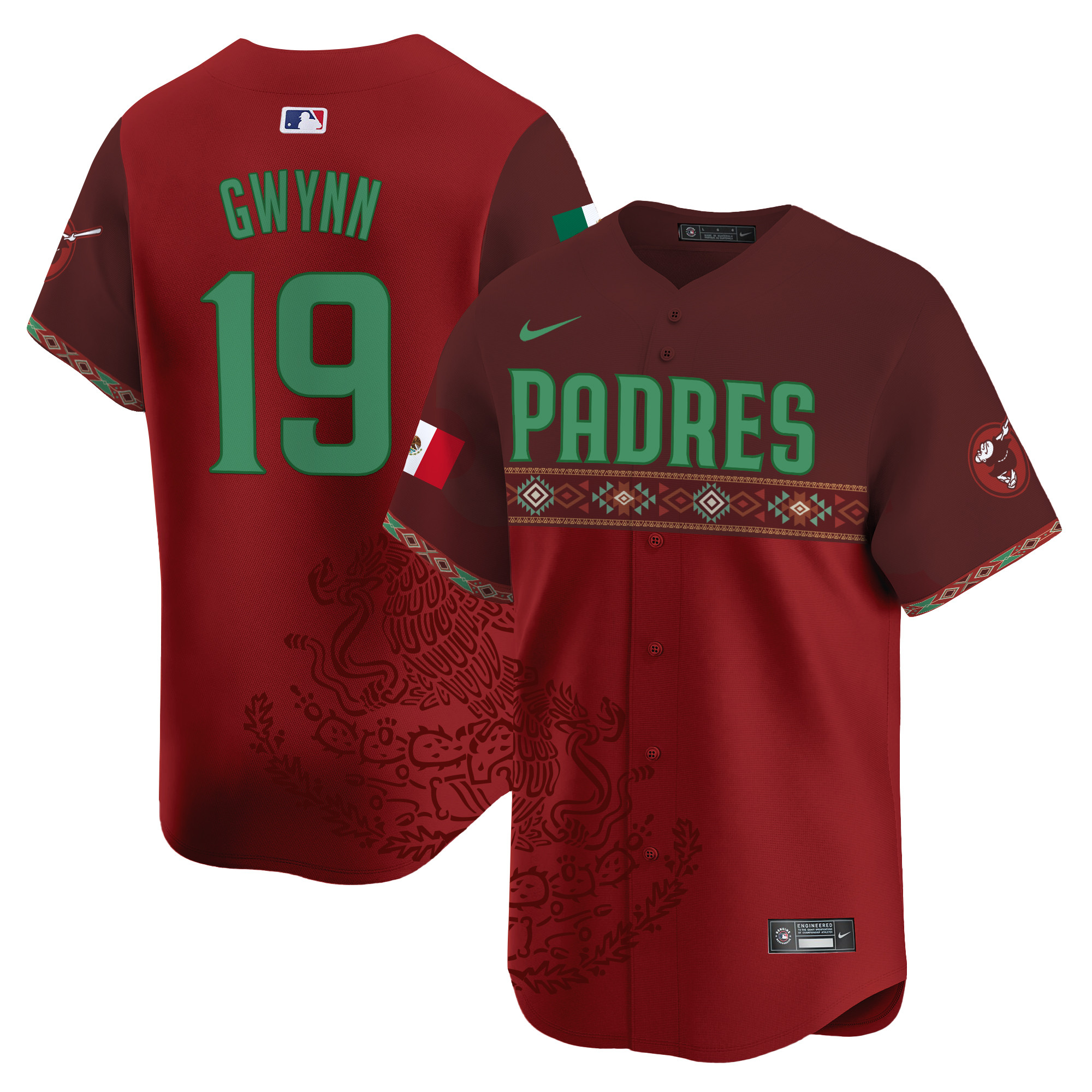Men's Tony Gwynn San Diego Padres Mexico Vapor Premier Limited Red Jersey - Printed