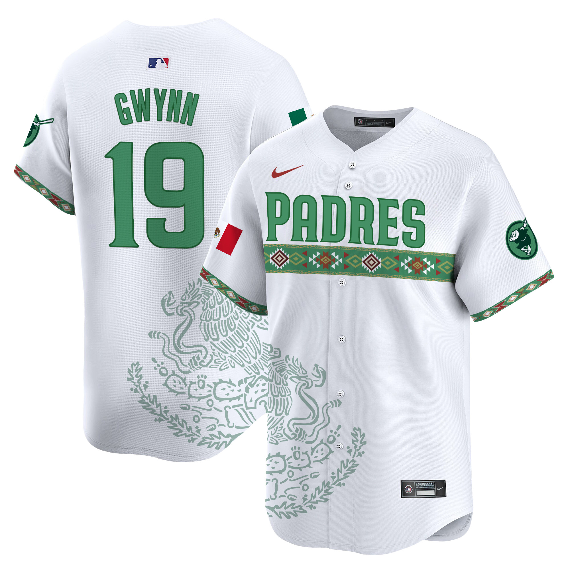 Men's Tony Gwynn San Diego Padres Mexico Vapor Premier Limited White Jersey - Printed