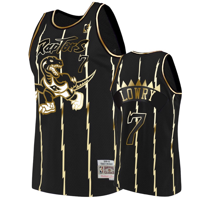 Men's Toronto Raptors Kyle Lowry Black #7 Golden Edition Swingman Jersey