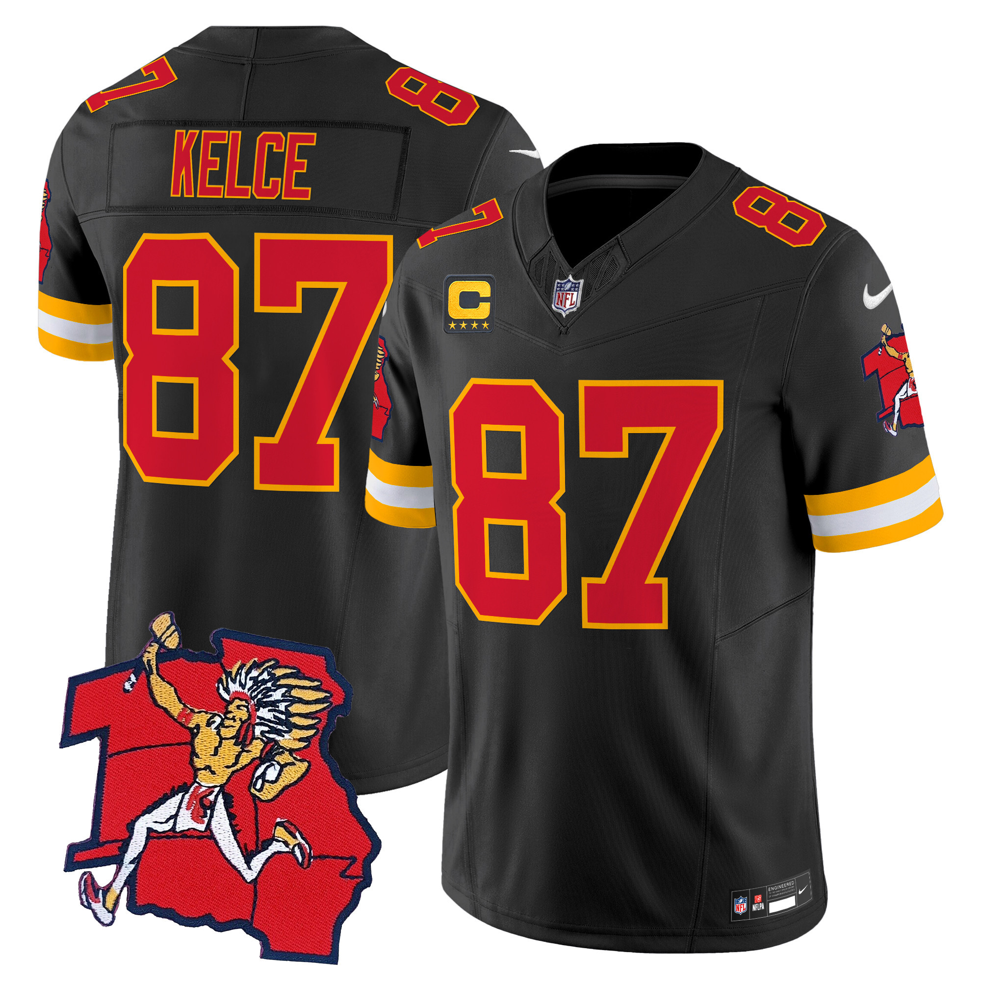 Men's Travis Kelce Kansas City Chiefs 1963 Throwback Vapor Limited Black Jersey - All Stitched